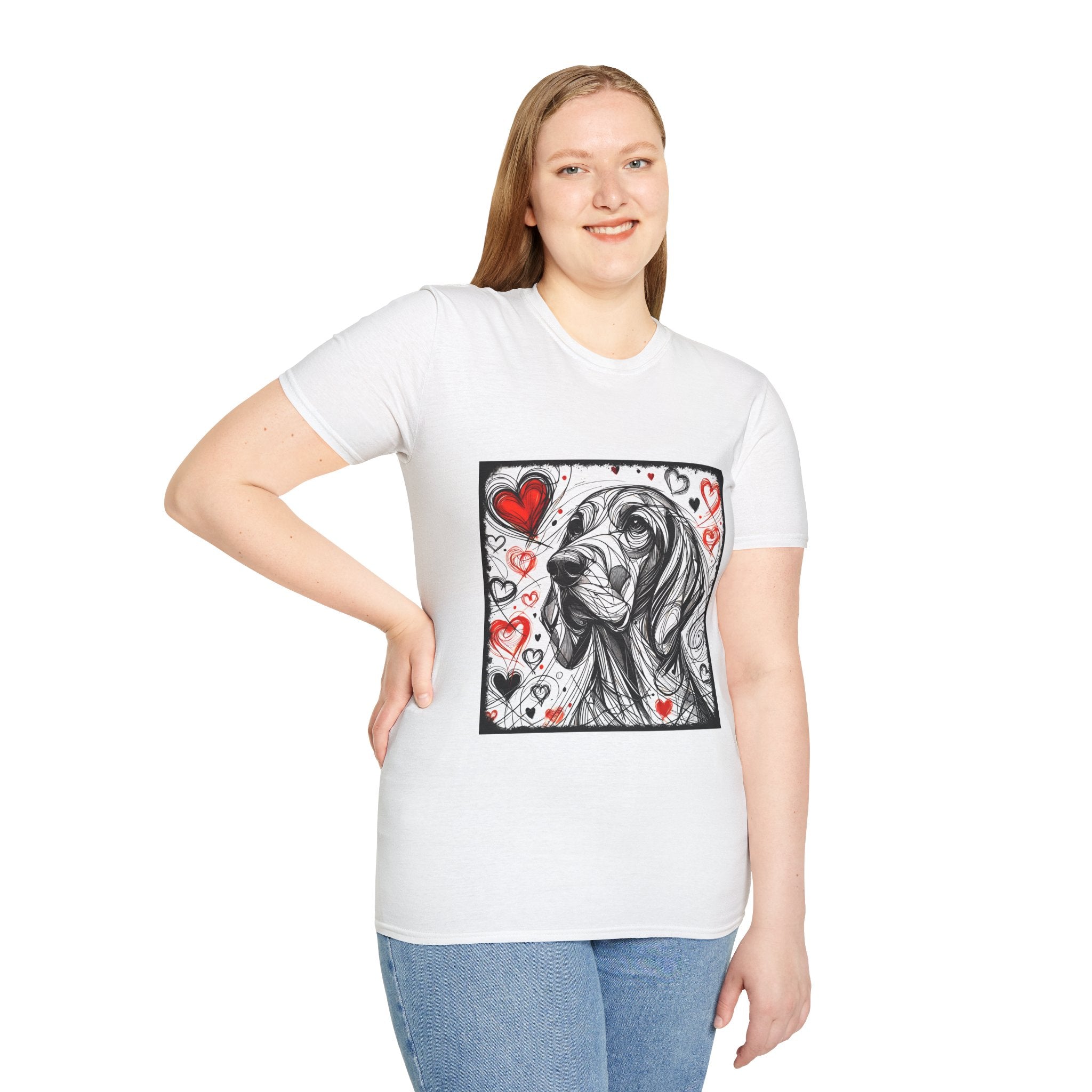 Coonhound Bold Heart Sketch | Unisex Dog T-Shirt