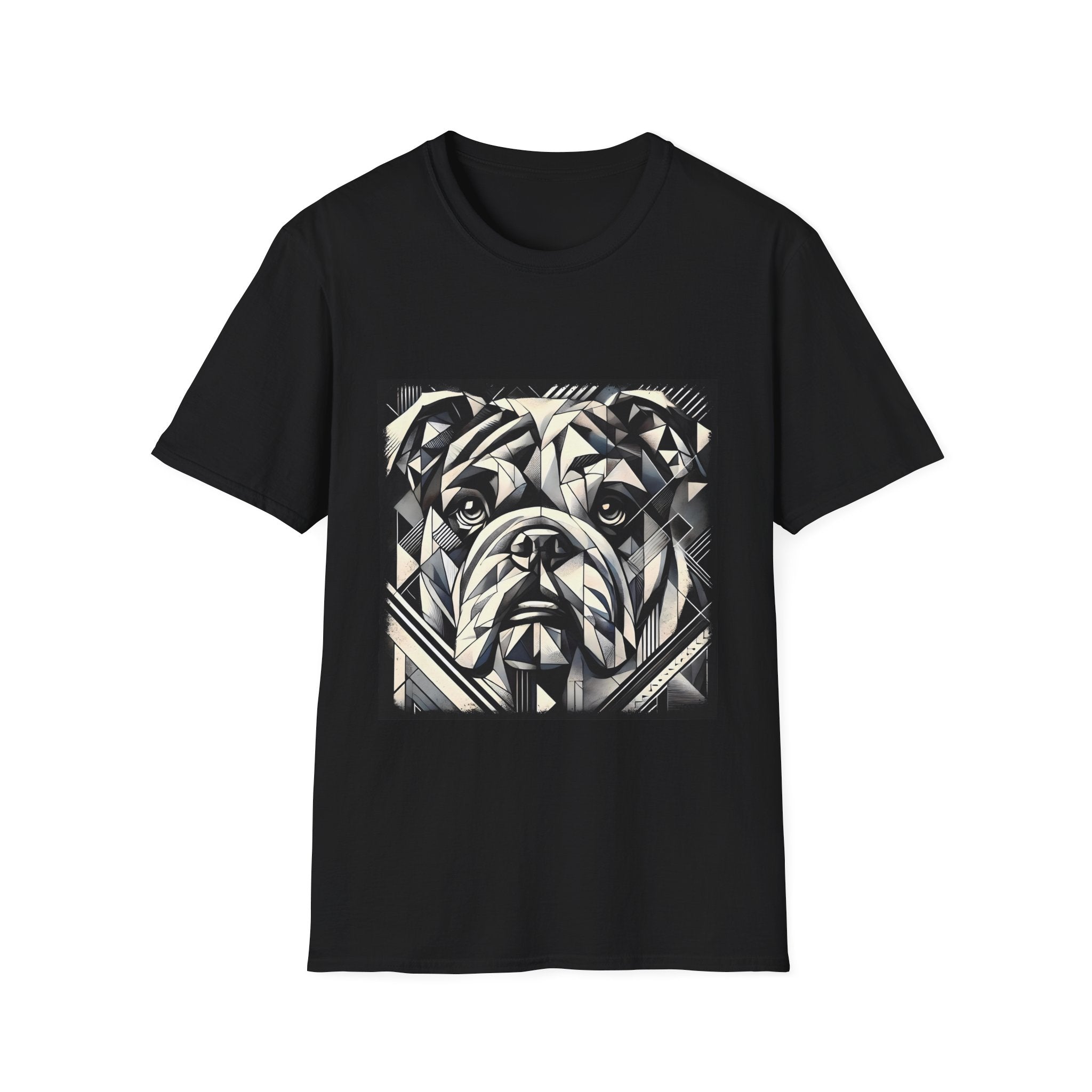 Bulldog B&W Geometric | Unisex Dog T-Shirt