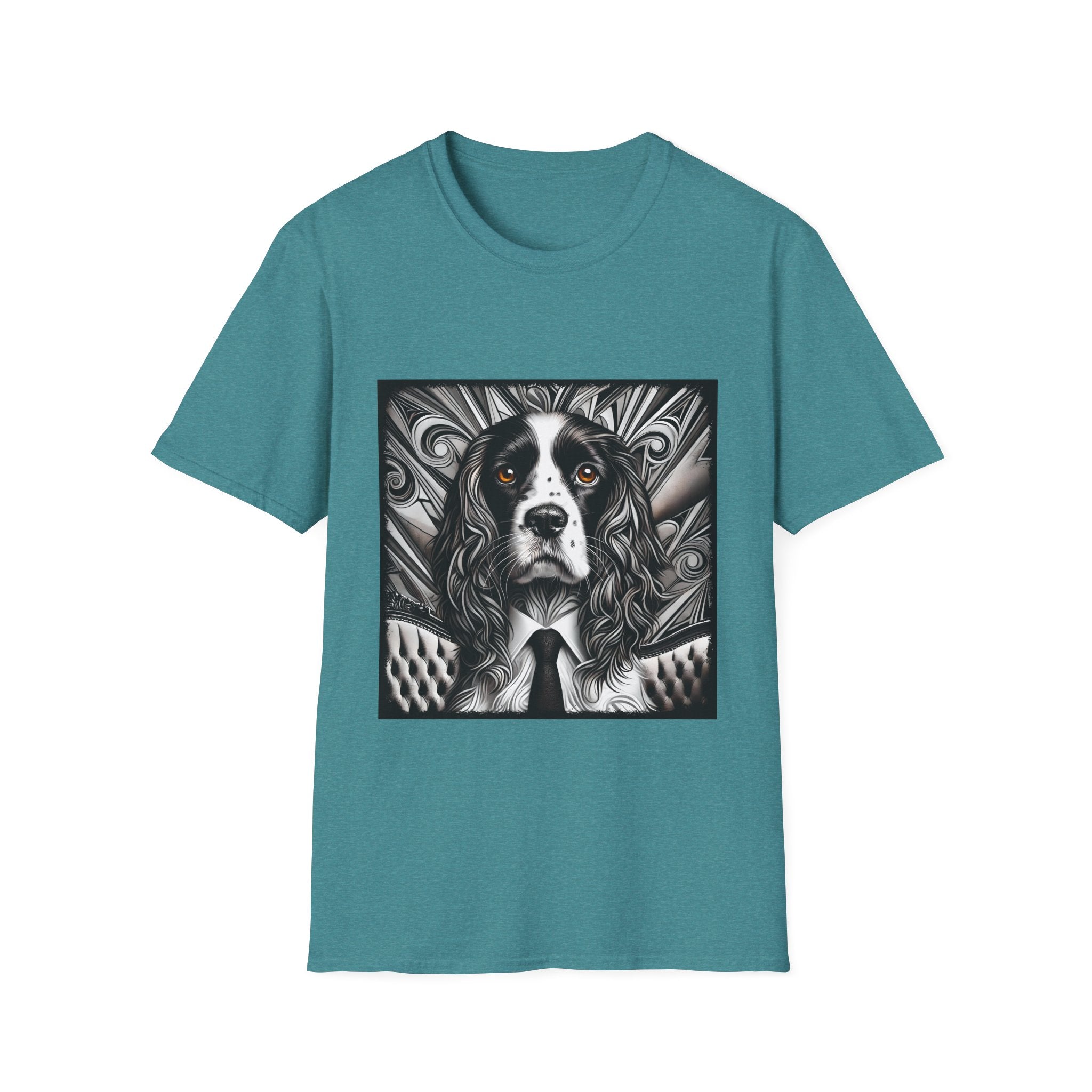 English Springer Spaniel B&W Bold Eyes | Unisex Dog T-Shirt
