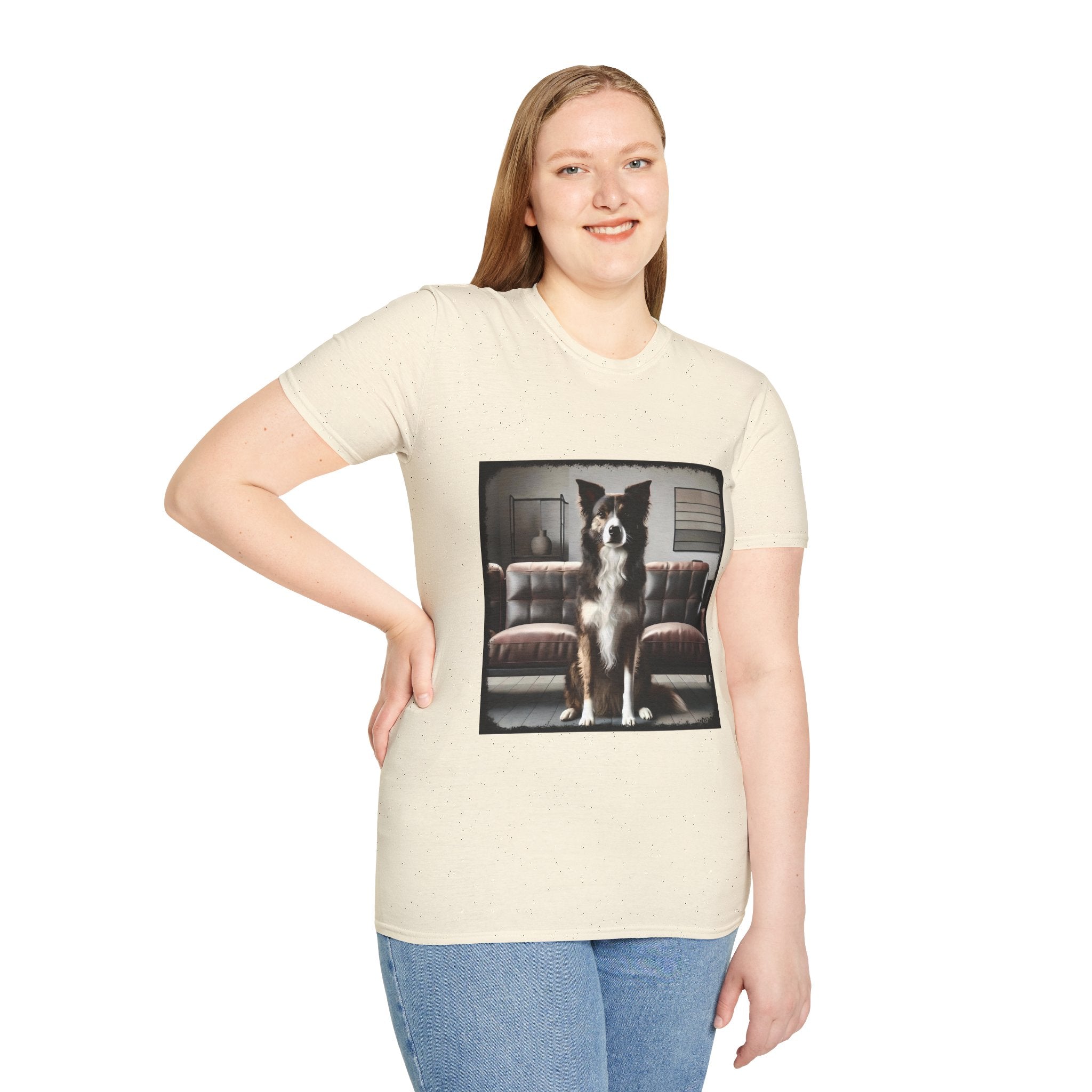 Border Collie Modern Brindle  | Unisex Dog T-Shirt