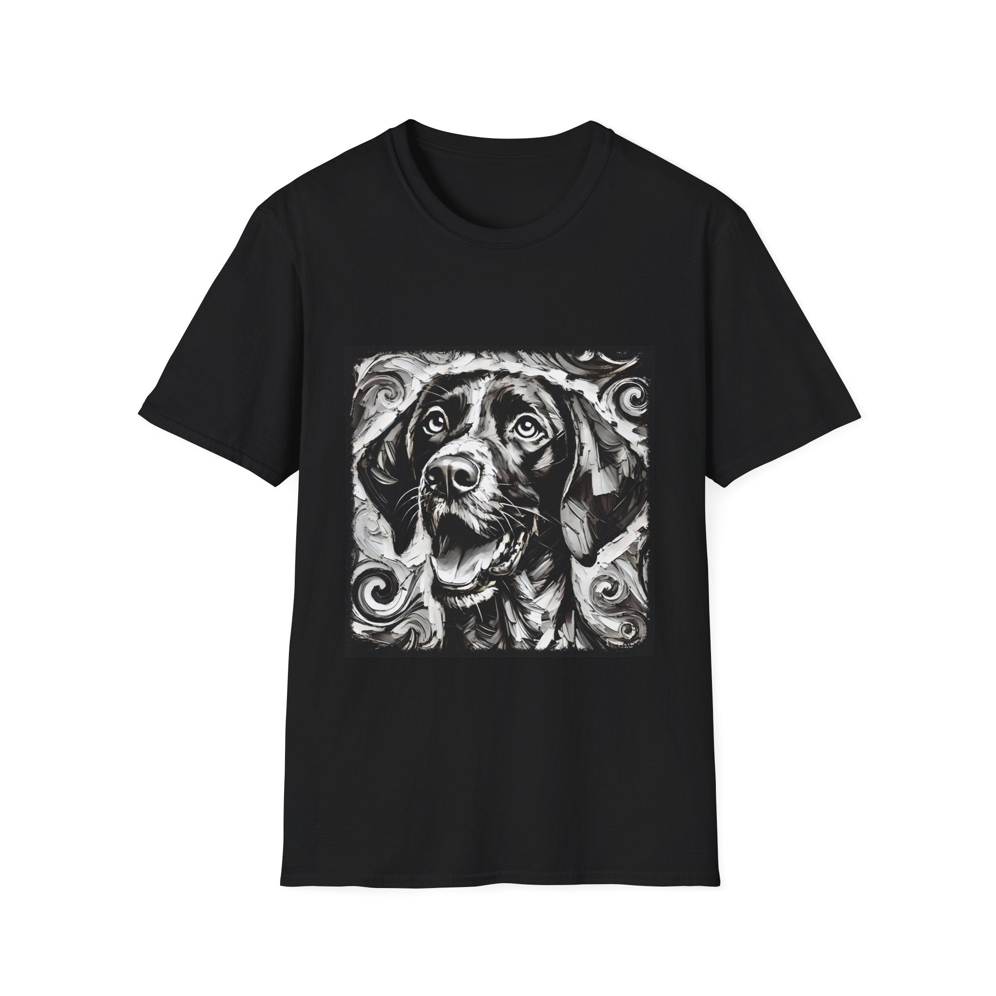 German Shorthaired Pointer B&W Happy Swirl | Unisex Dog T-Shirt