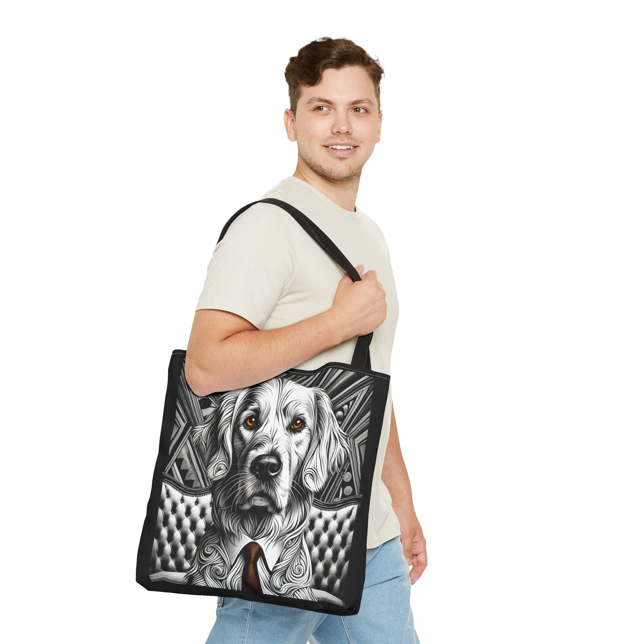 Golden Retriever B&W Bold Eyes | Dog Themed Tote Bag