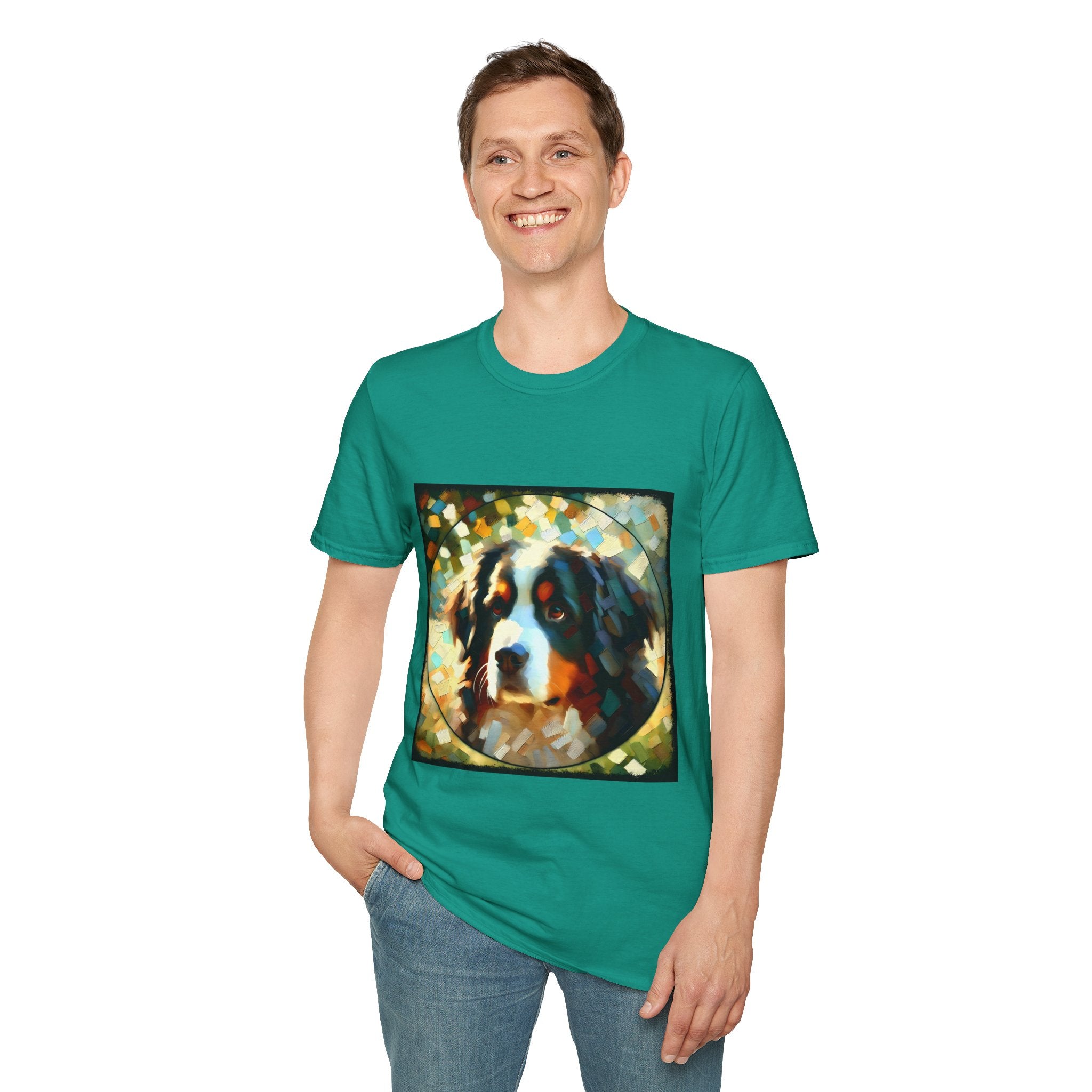 Bernese Mountain Dog Pixel Classic | Unisex Dog T-Shirt