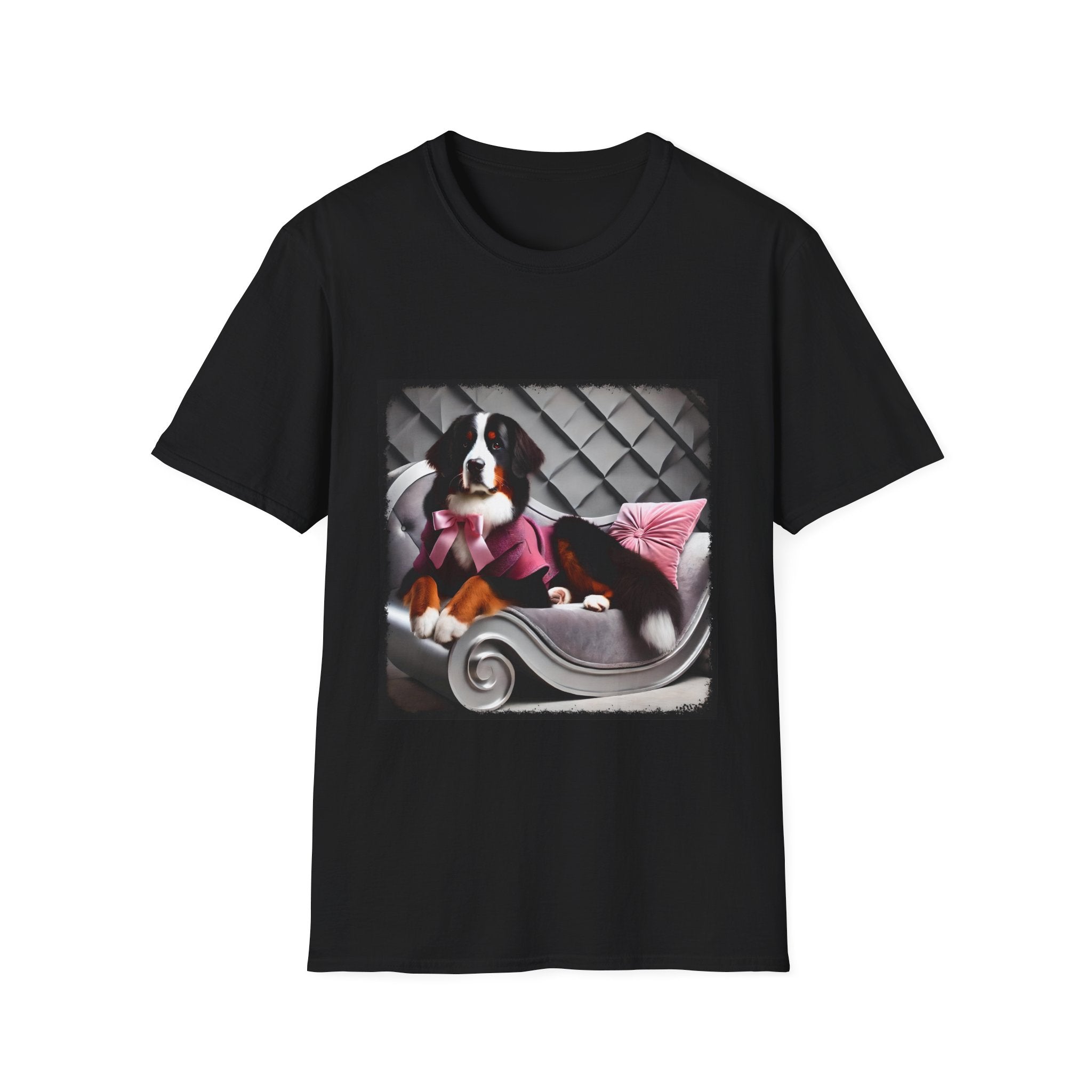 Bernese Mountain Dog Pink Chic | Unisex Dog T-Shirt