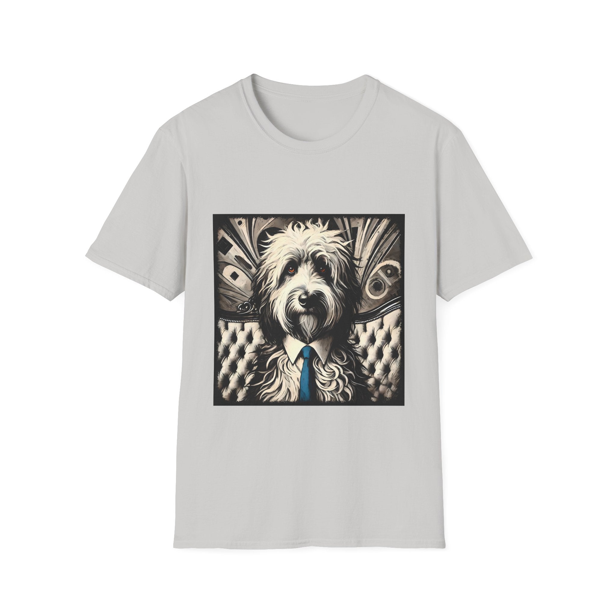 Sheepadoodle B&W Bold Eyes | Unisex Dog T-Shirt
