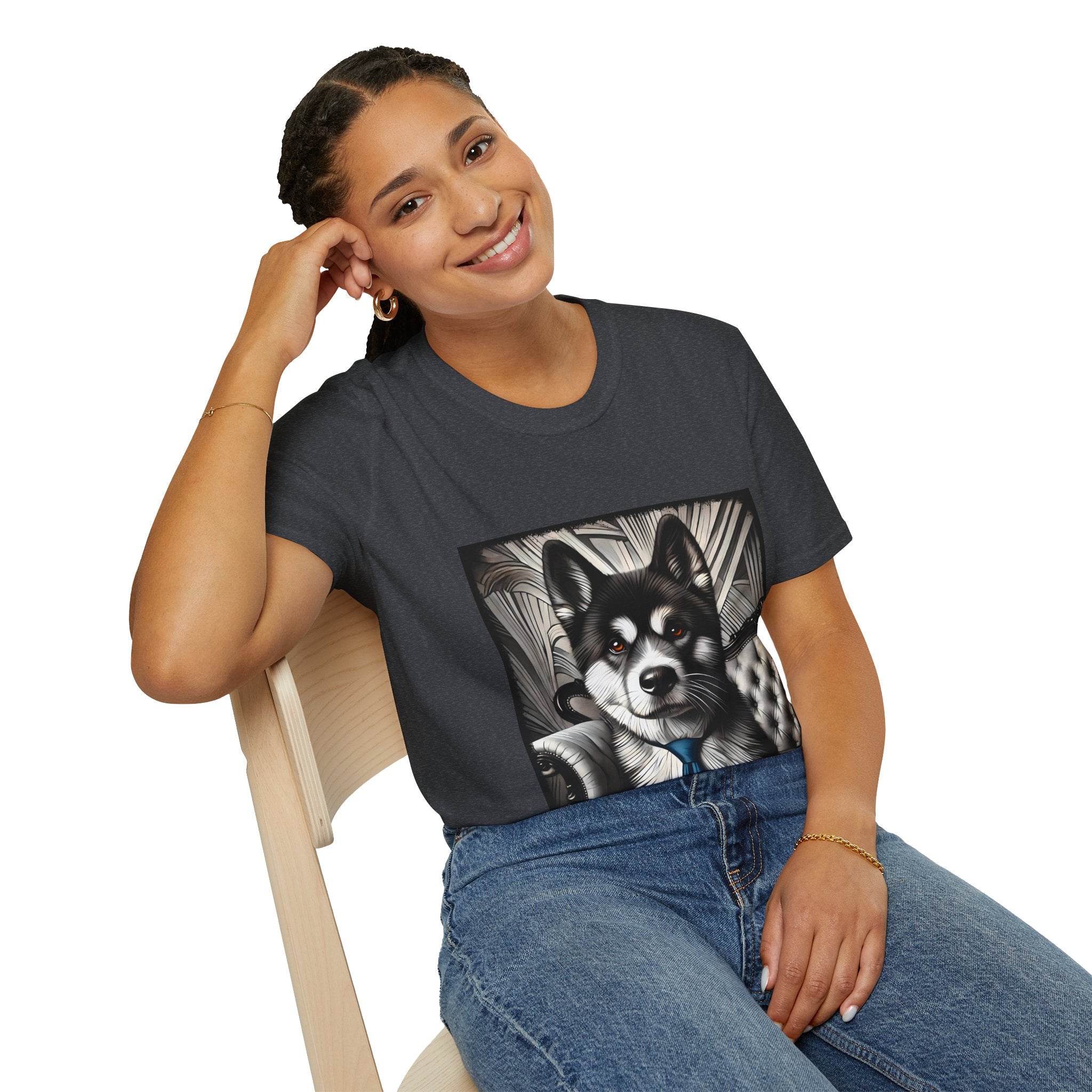 Akita B&W Bold Eyes | Unisex Dog T-Shirt