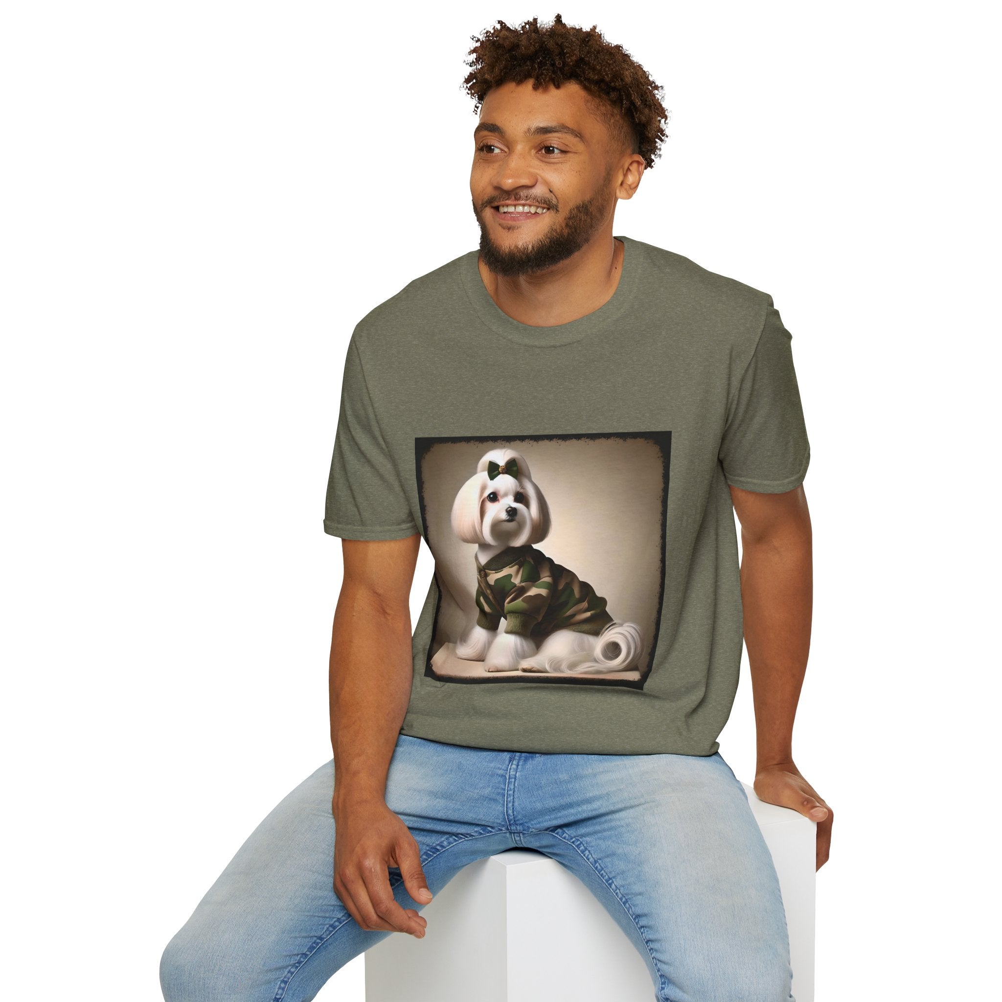Maltese Camo Cutie | Unisex Dog T-Shirt