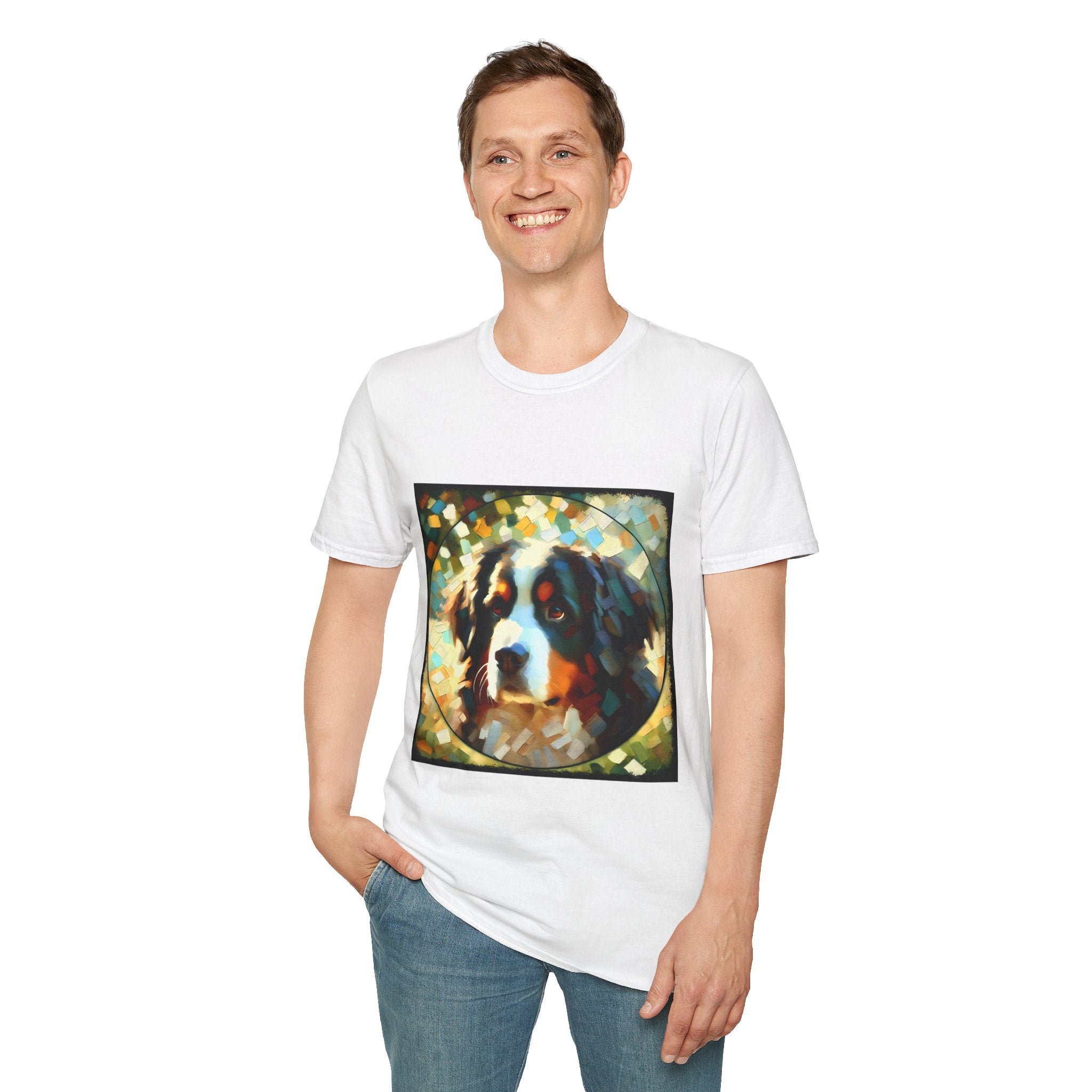 Bernese Mountain Dog Pixel Classic | Unisex Dog T-Shirt