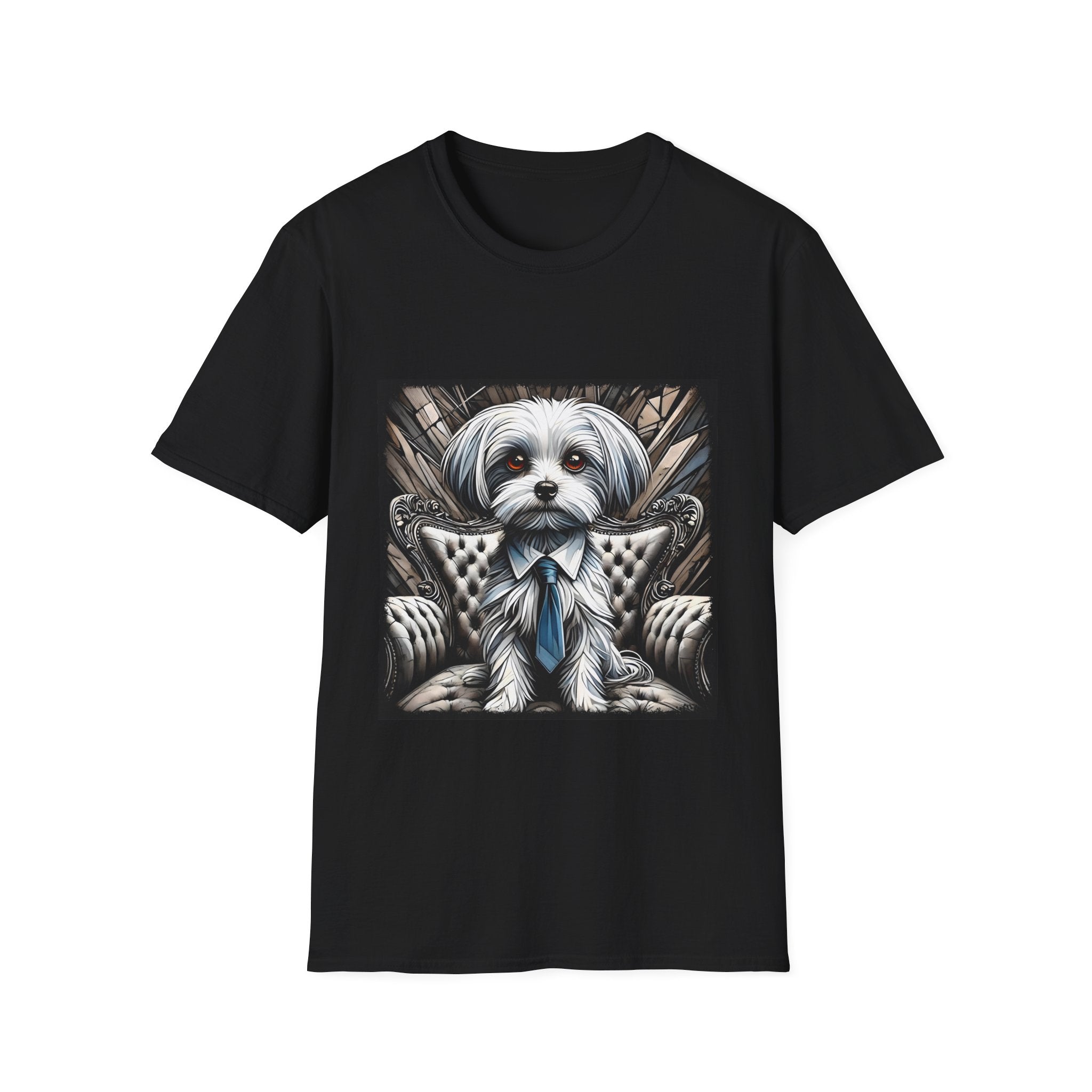 Maltese B&W Bold Eyes | Unisex Dog T-Shirt