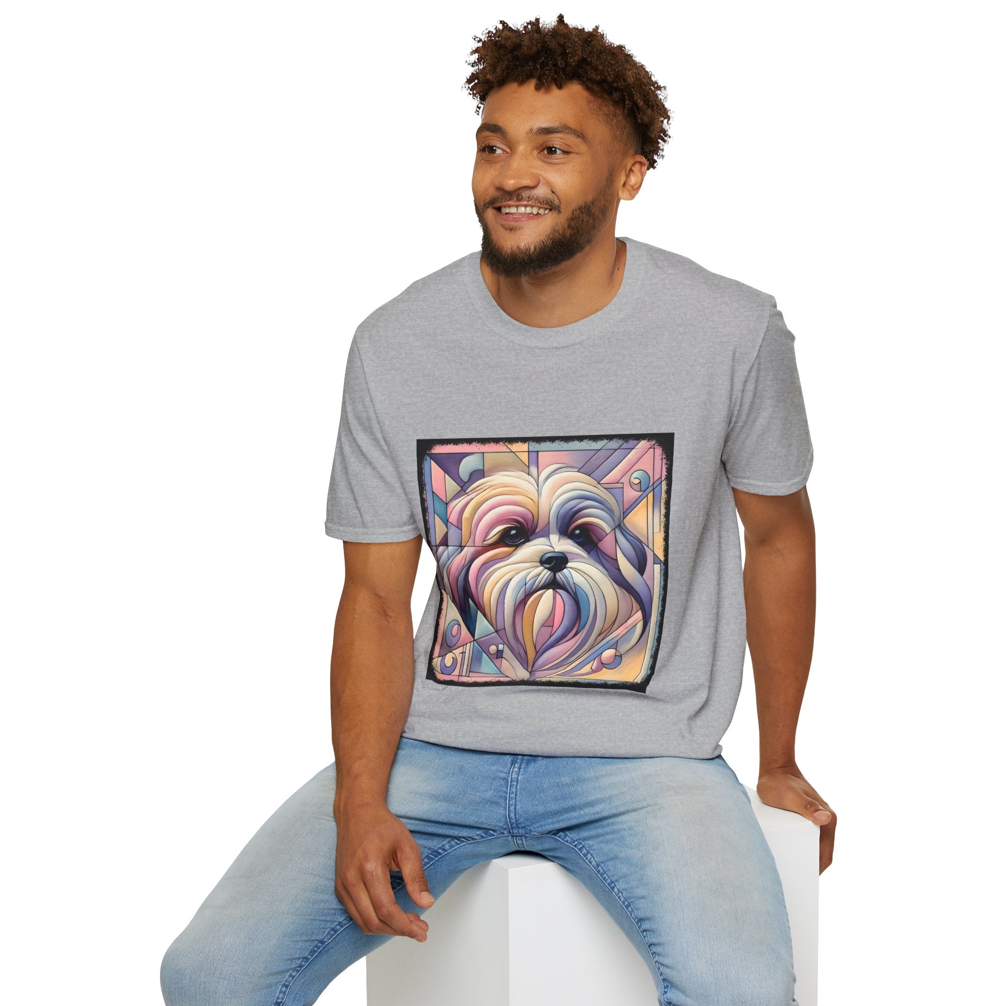 Lhasa Apso Pastel Geometric | Unisex Dog T-Shirt