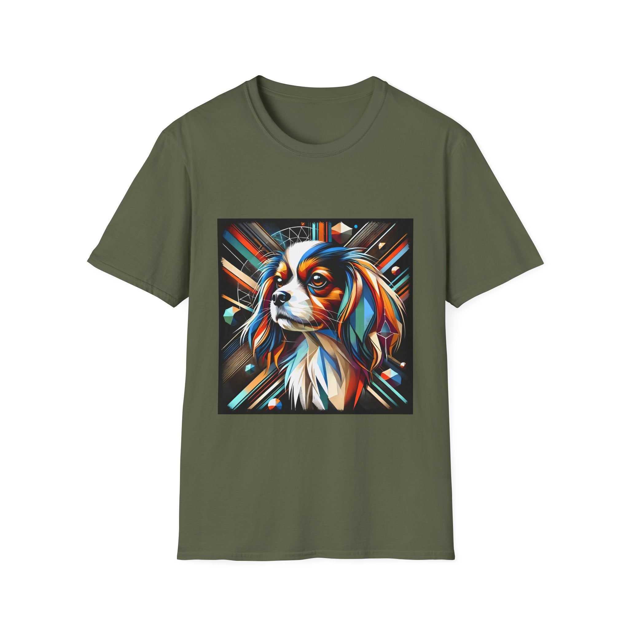 Cavalier King Charles Spaniel Multicolored Geometric | Unisex Dog T-Shirt