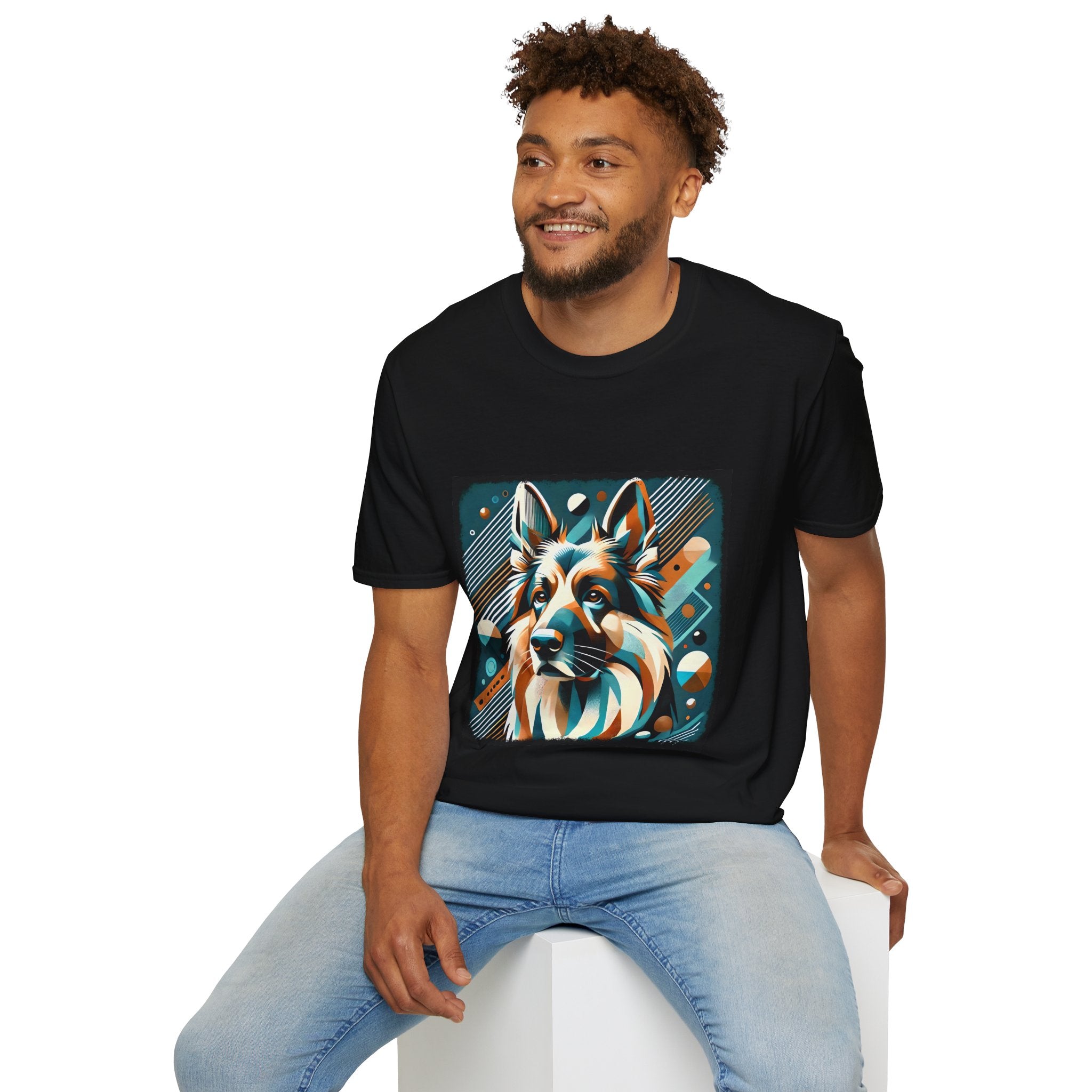German Shepherd Vibrant Geometric | Unisex Dog T-Shirt