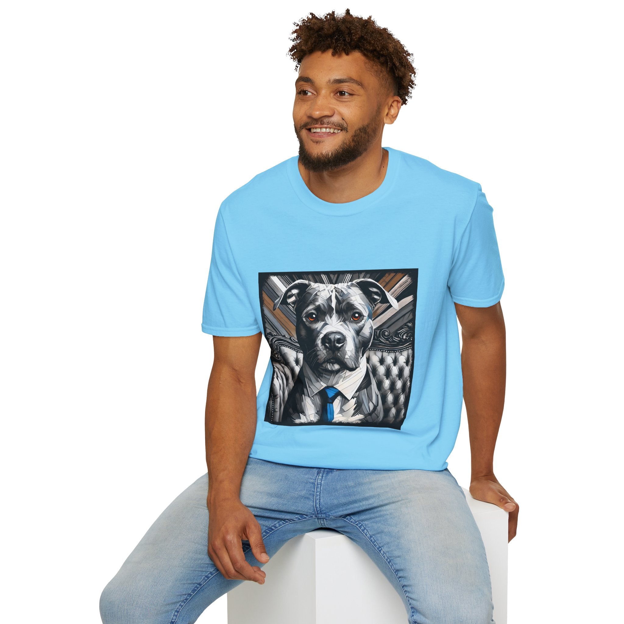 American Pit Bull Terrier B&W Bold Eyes | Unisex Dog T-Shirt