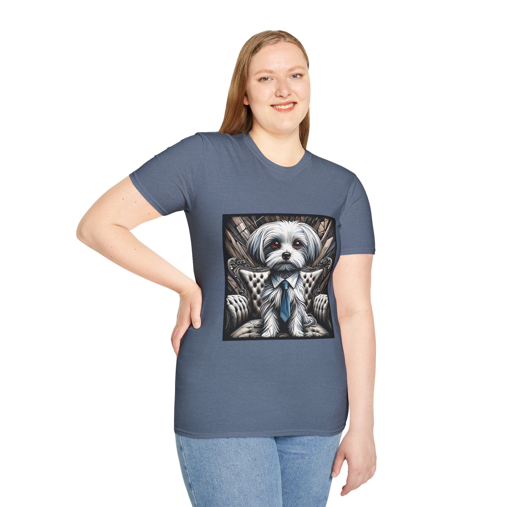 Maltese B&W Bold Eyes | Unisex Dog T-Shirt