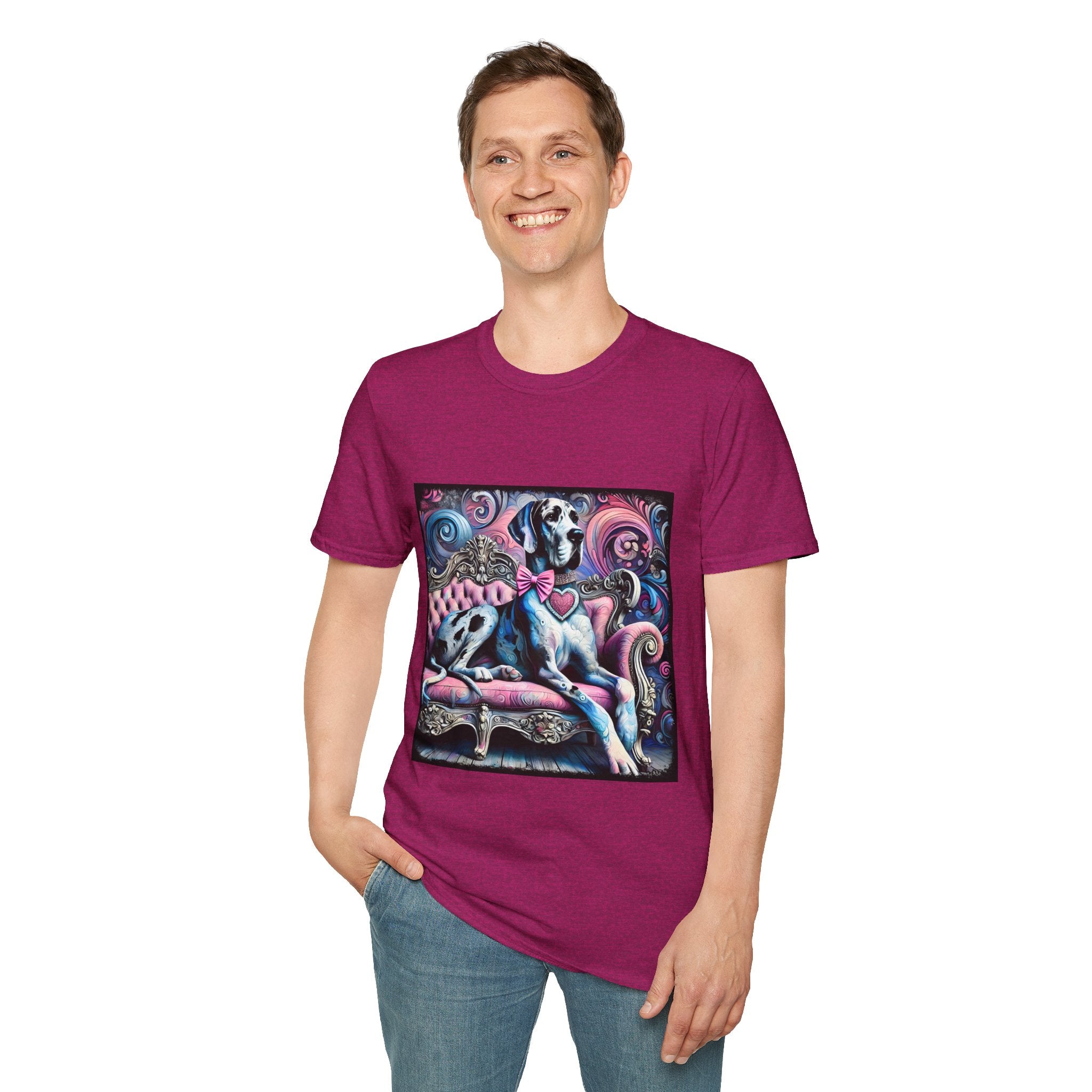 Great Dane Purple Heart Swirl | Unisex Dog T-Shirt