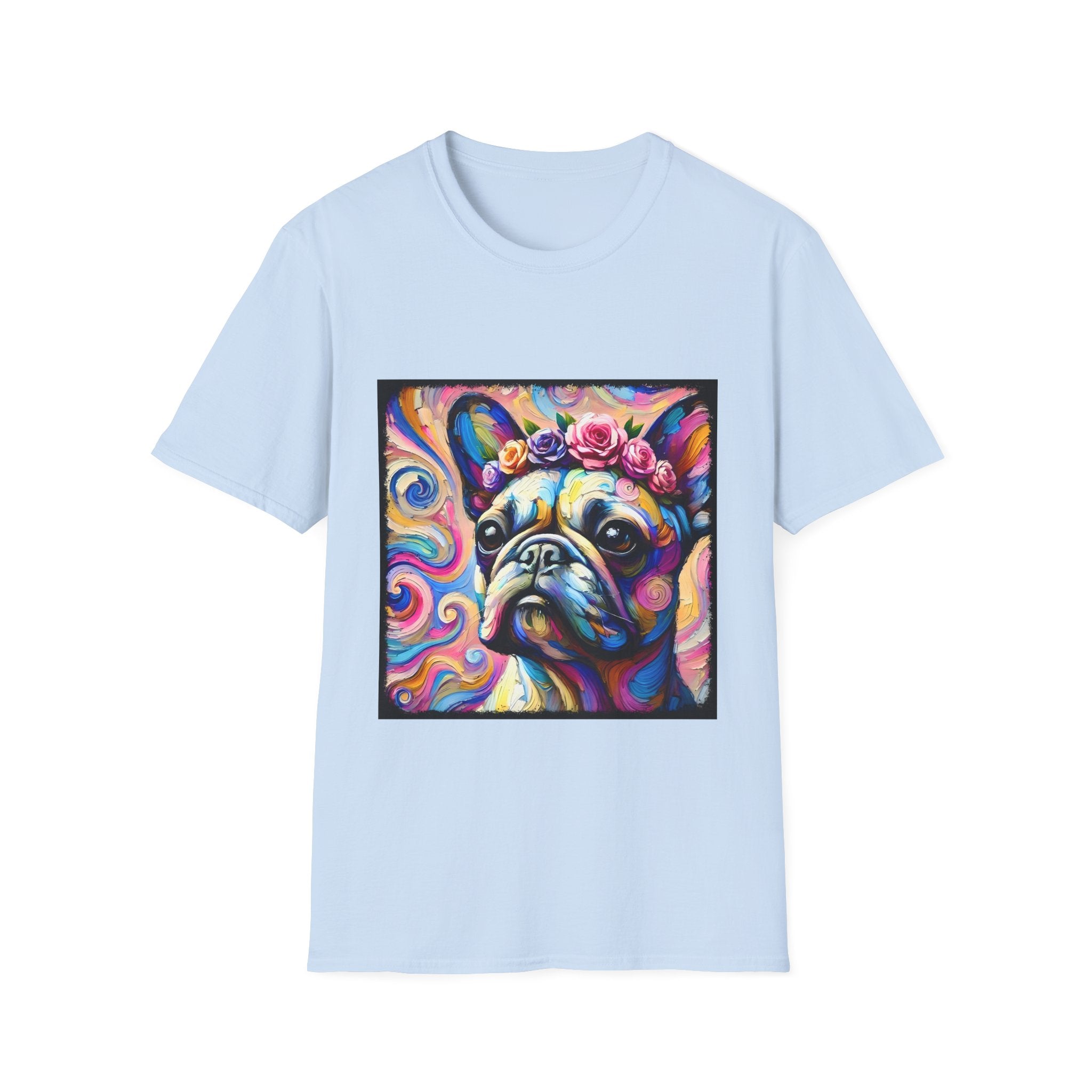 French Bulldog Rose Crown Swirl | Unisex Dog T-Shirt