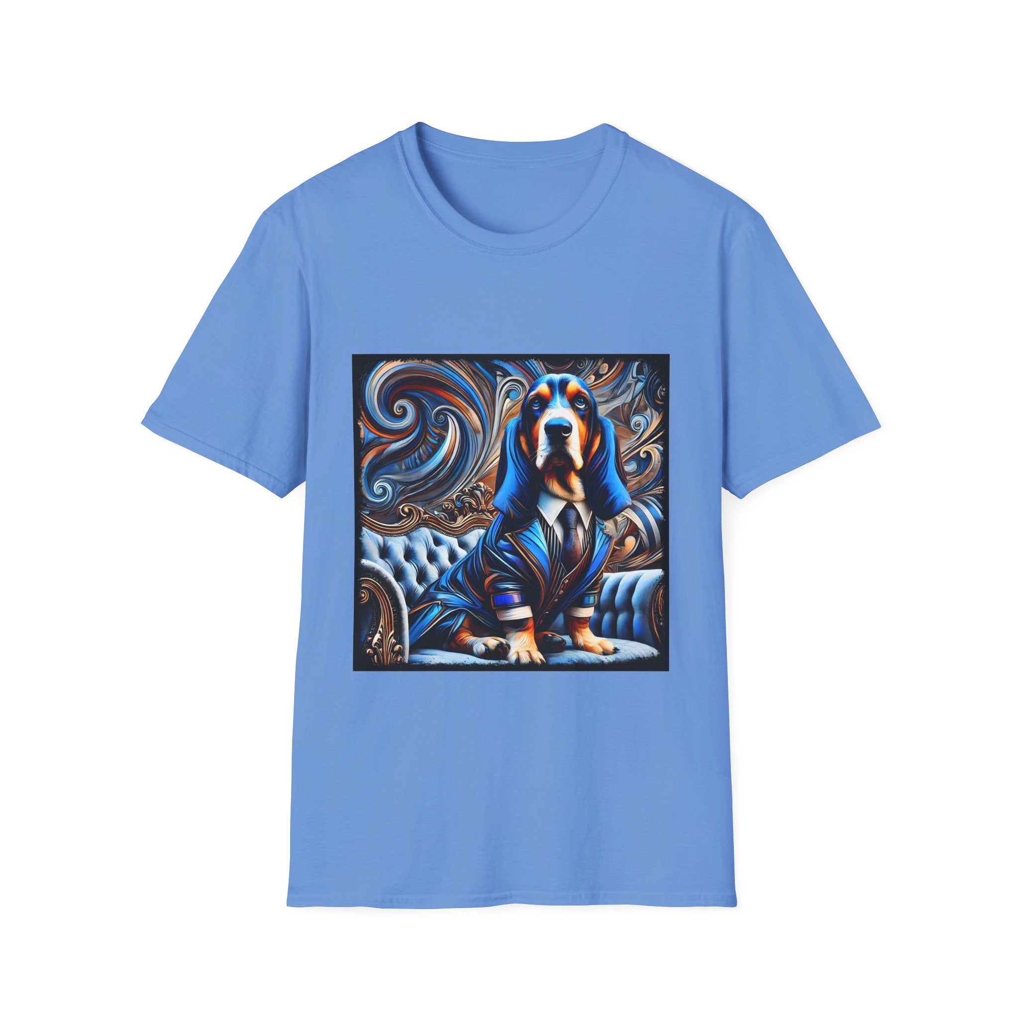 Basset Hound Bold Blue Feels | Unisex Dog T-Shirt