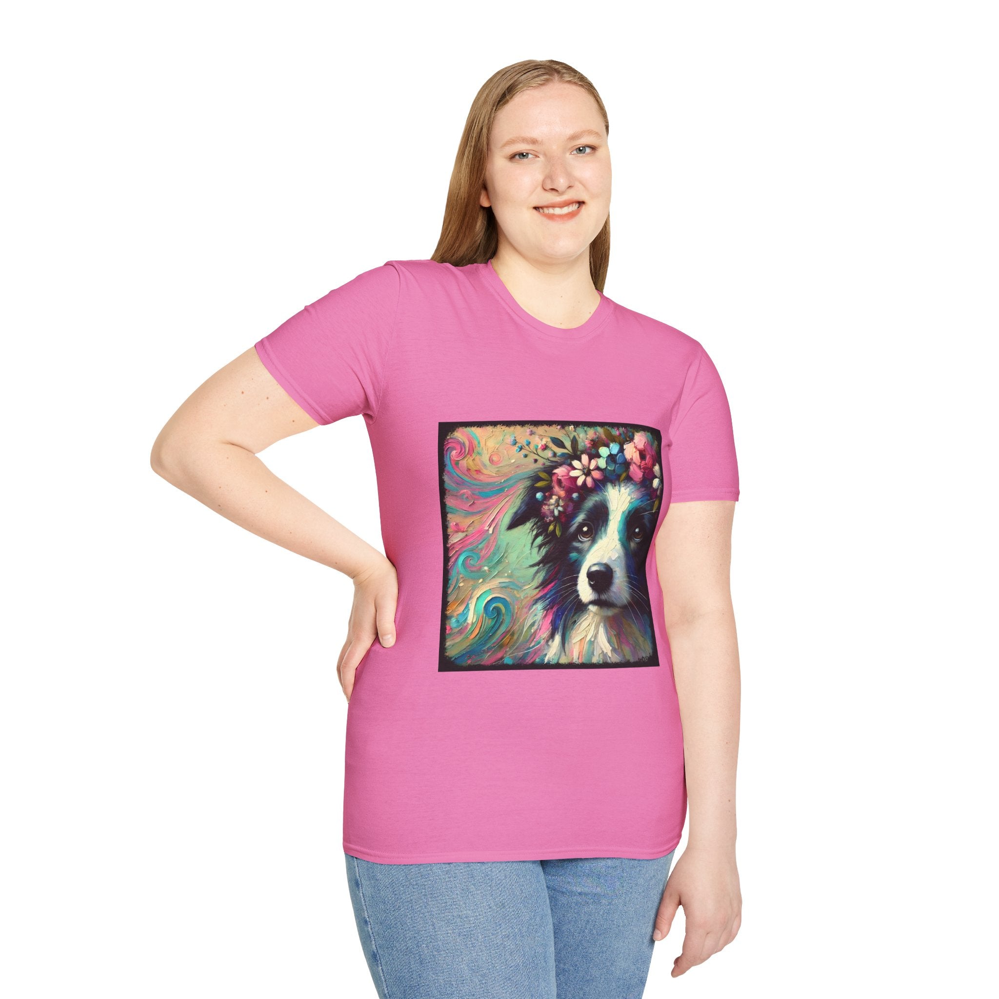 Border Collie Pastel Flower Classic | Unisex Dog T-Shirt