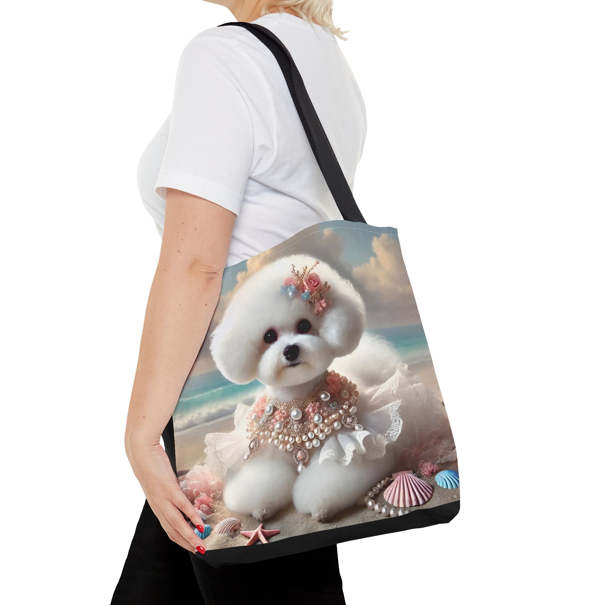 Bichon Frise Beach Beauty | Dog Themed Tote Bag