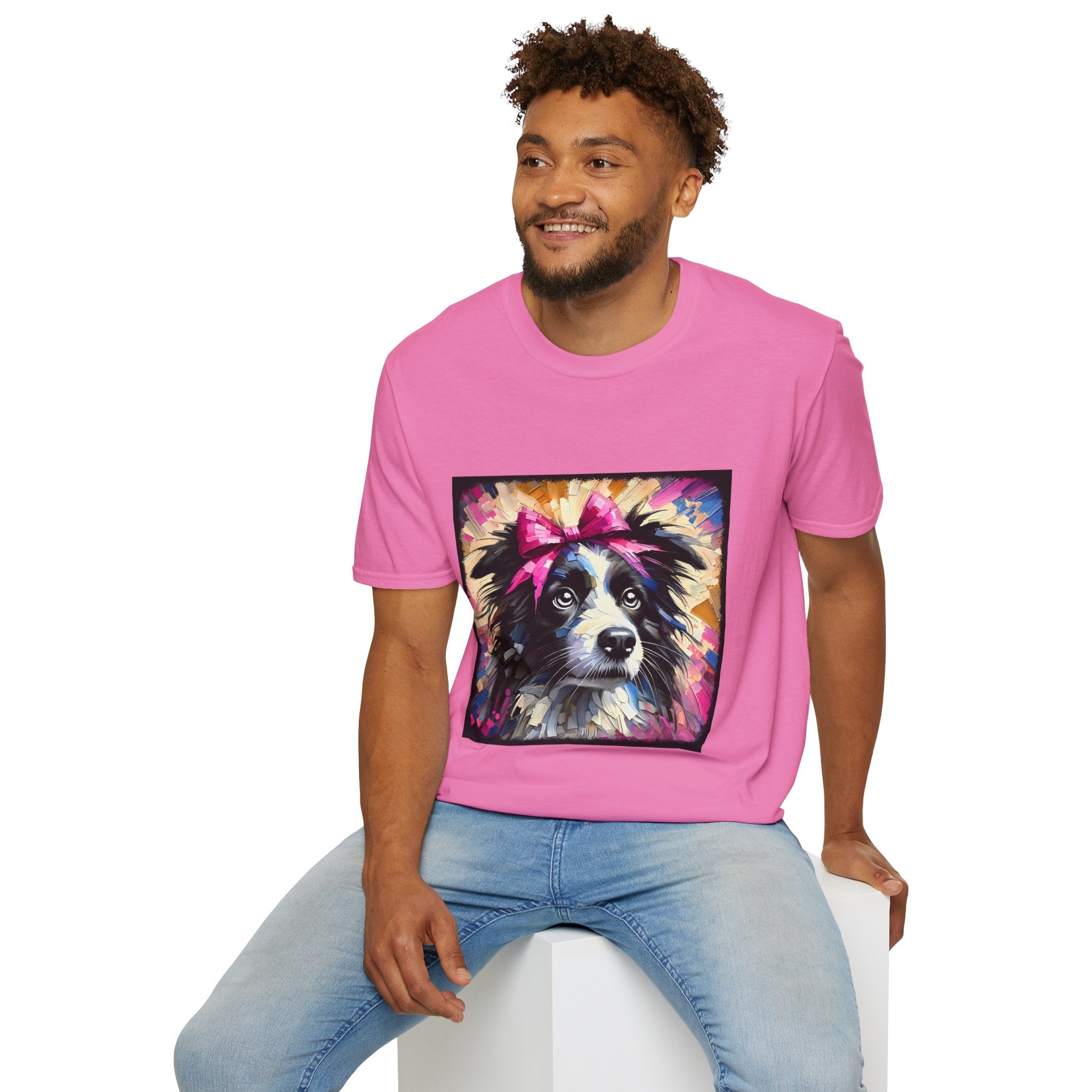 Border Collie Pink Bow Classic | Unisex Dog T-Shirt