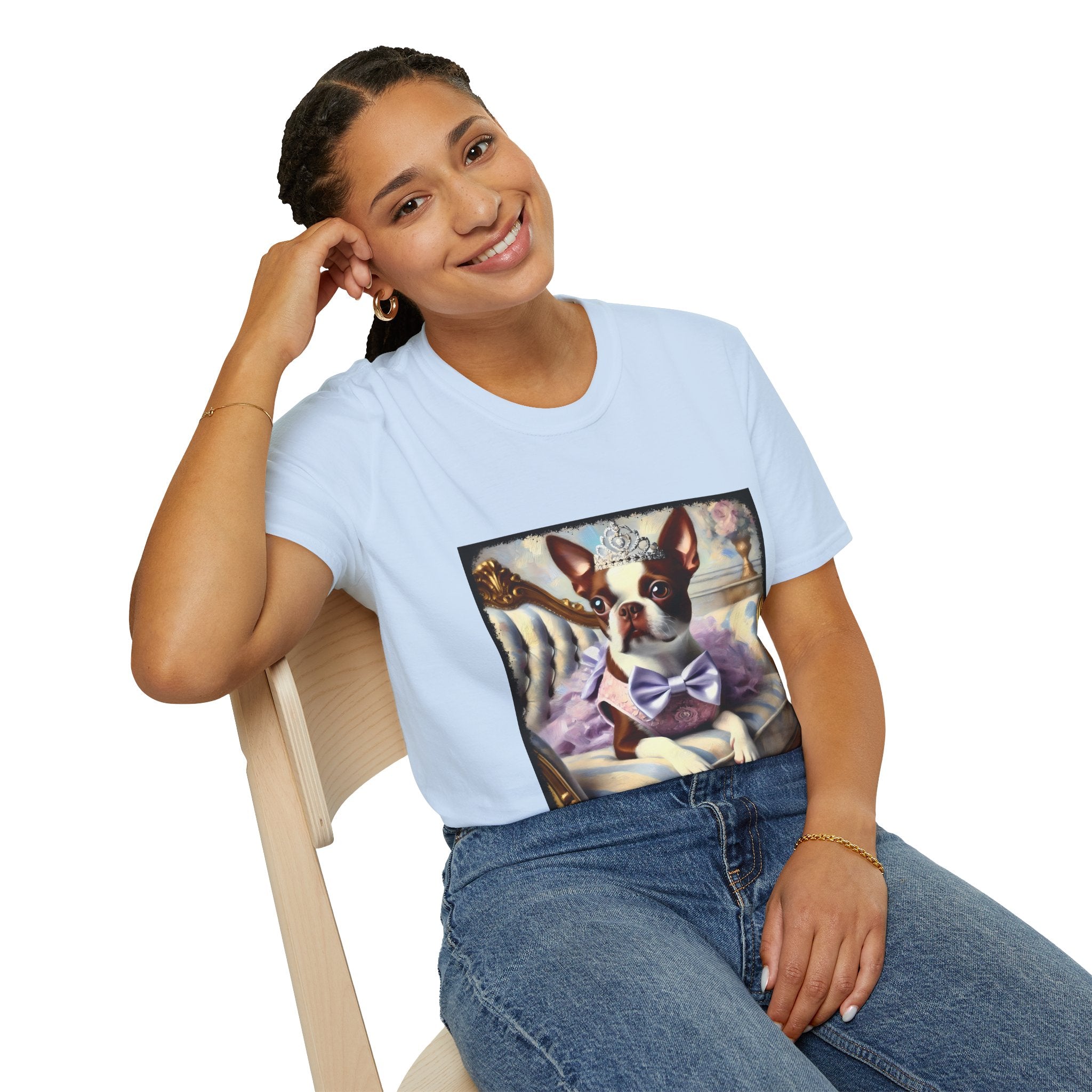 Boston Terrier Purple Princess Classic | Unisex Dog T-Shirt