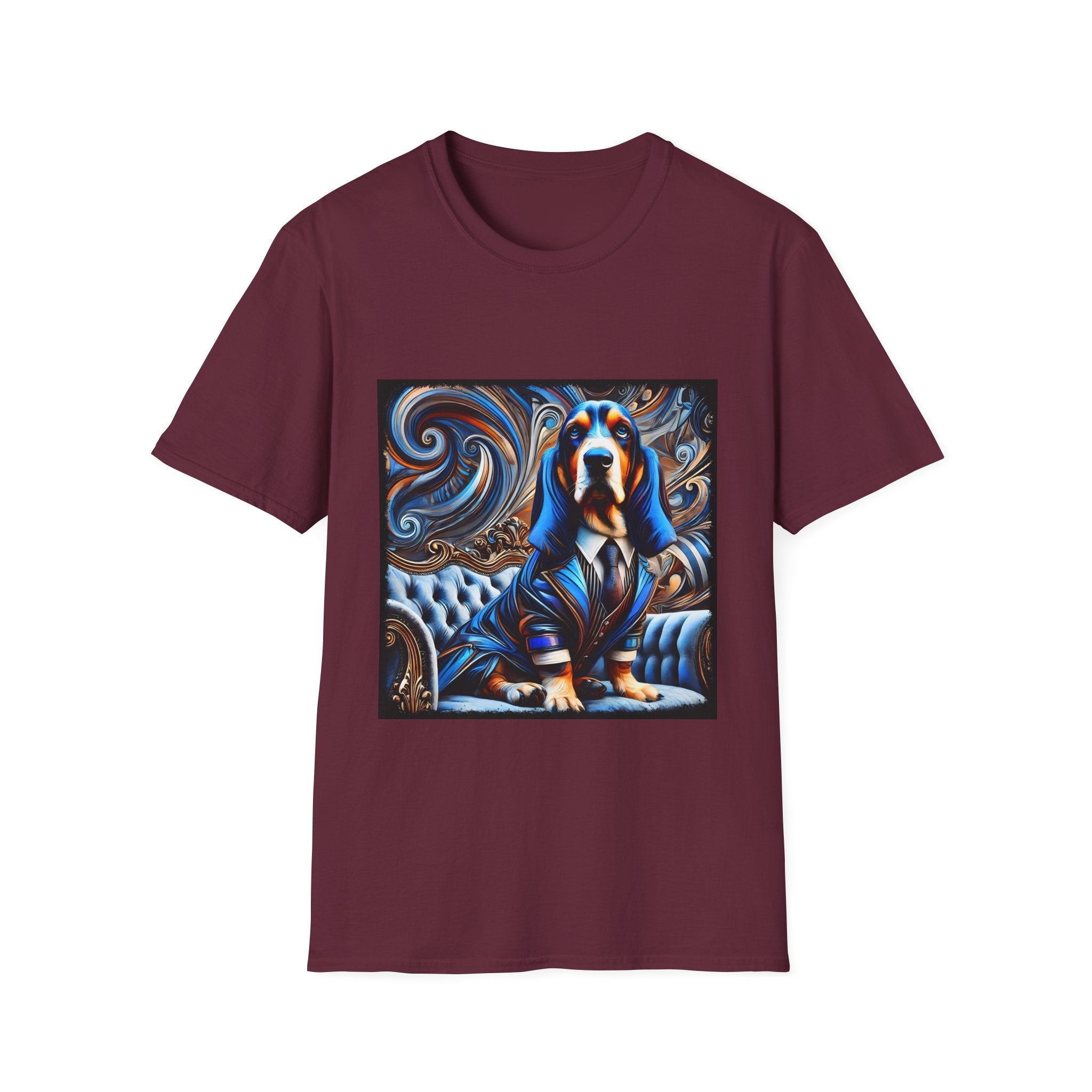 Basset Hound Bold Blue Feels | Unisex Dog T-Shirt