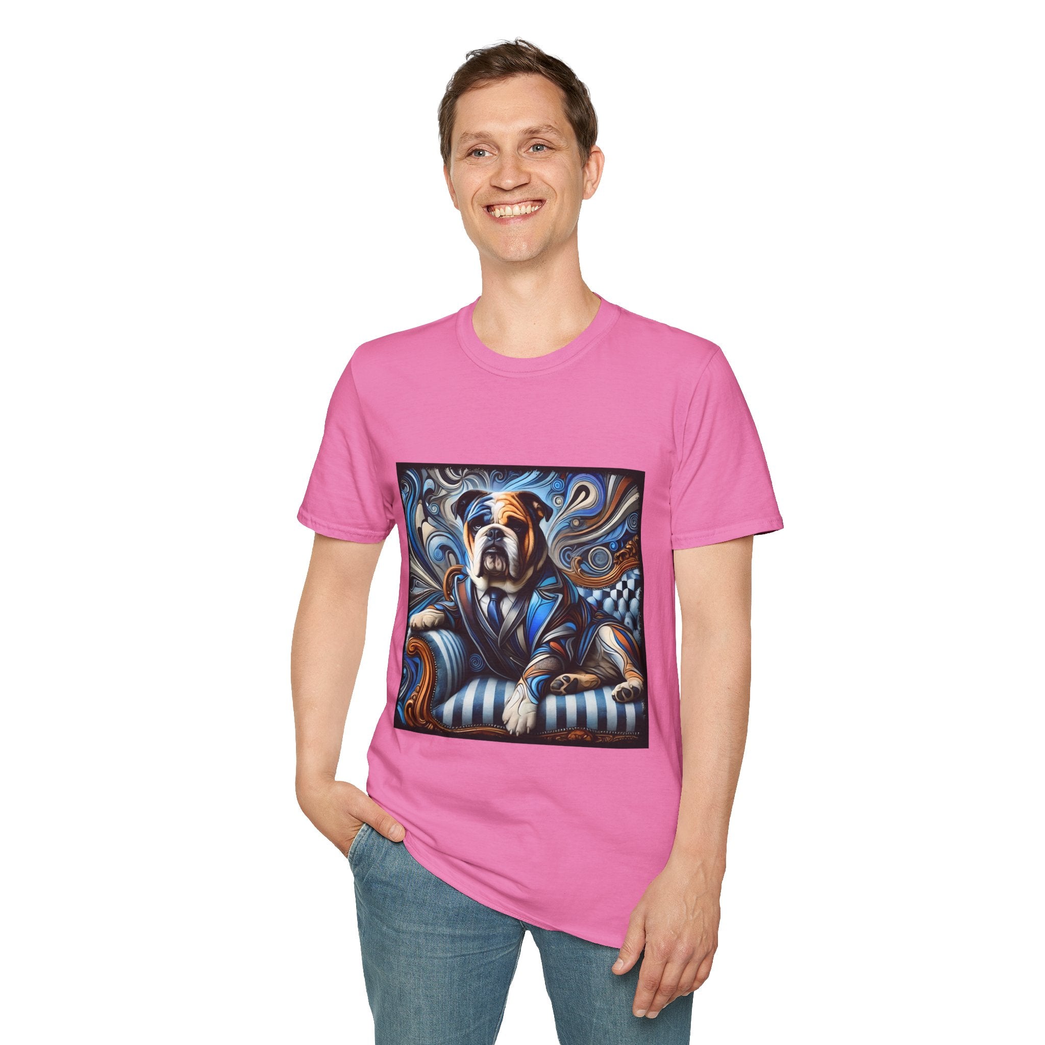 Bulldog Blue Swirl | Unisex Dog T-Shirt