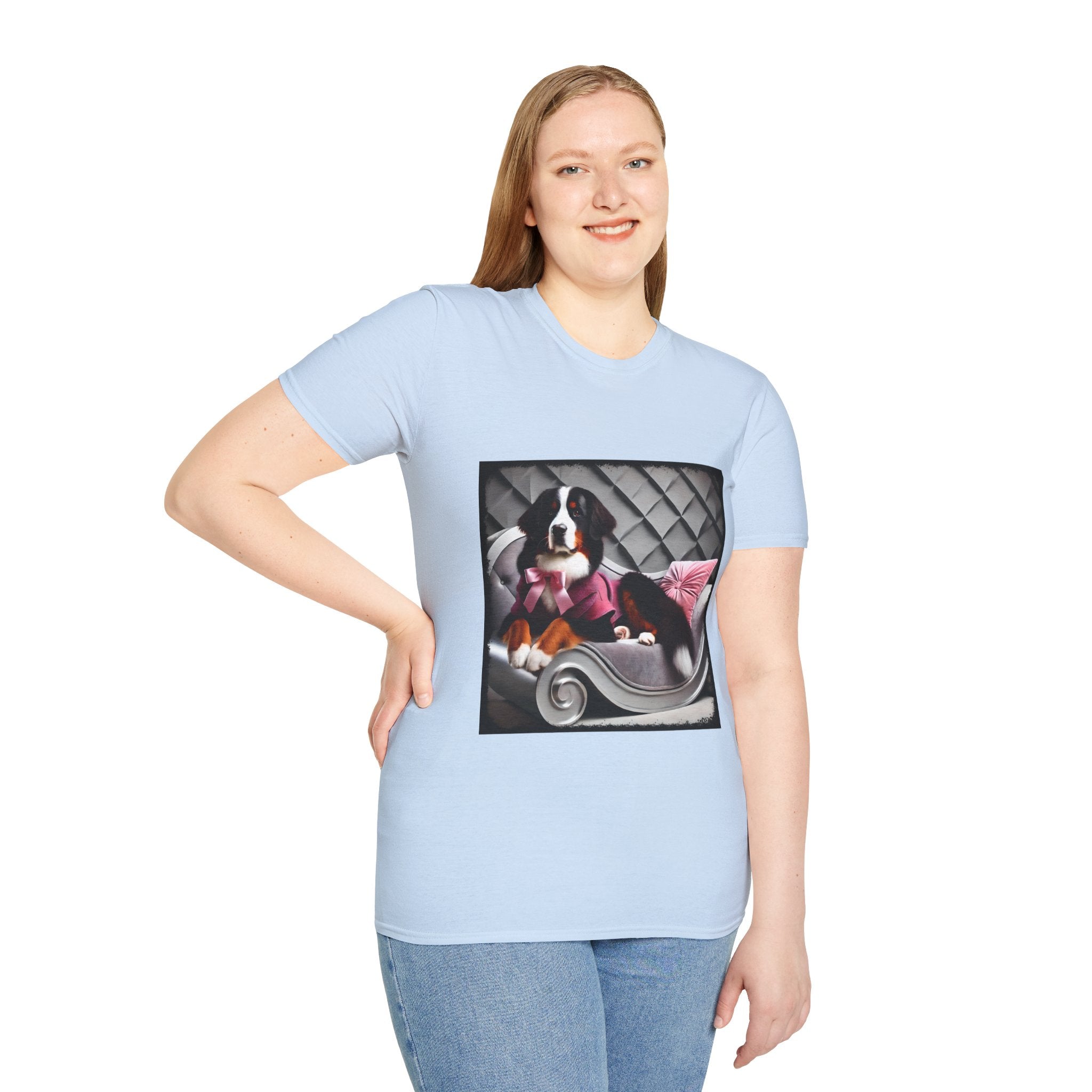 Bernese Mountain Dog Pink Chic | Unisex Dog T-Shirt
