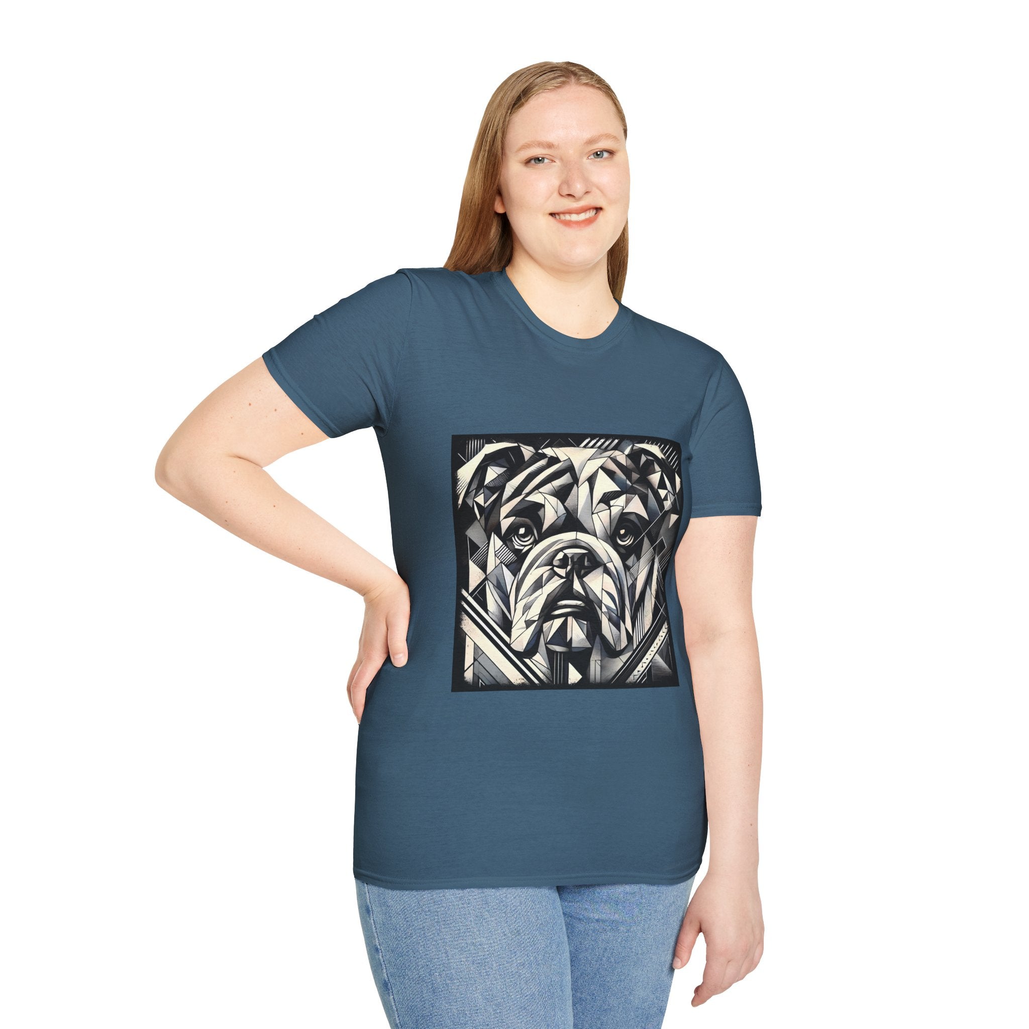 Bulldog B&W Geometric | Unisex Dog T-Shirt