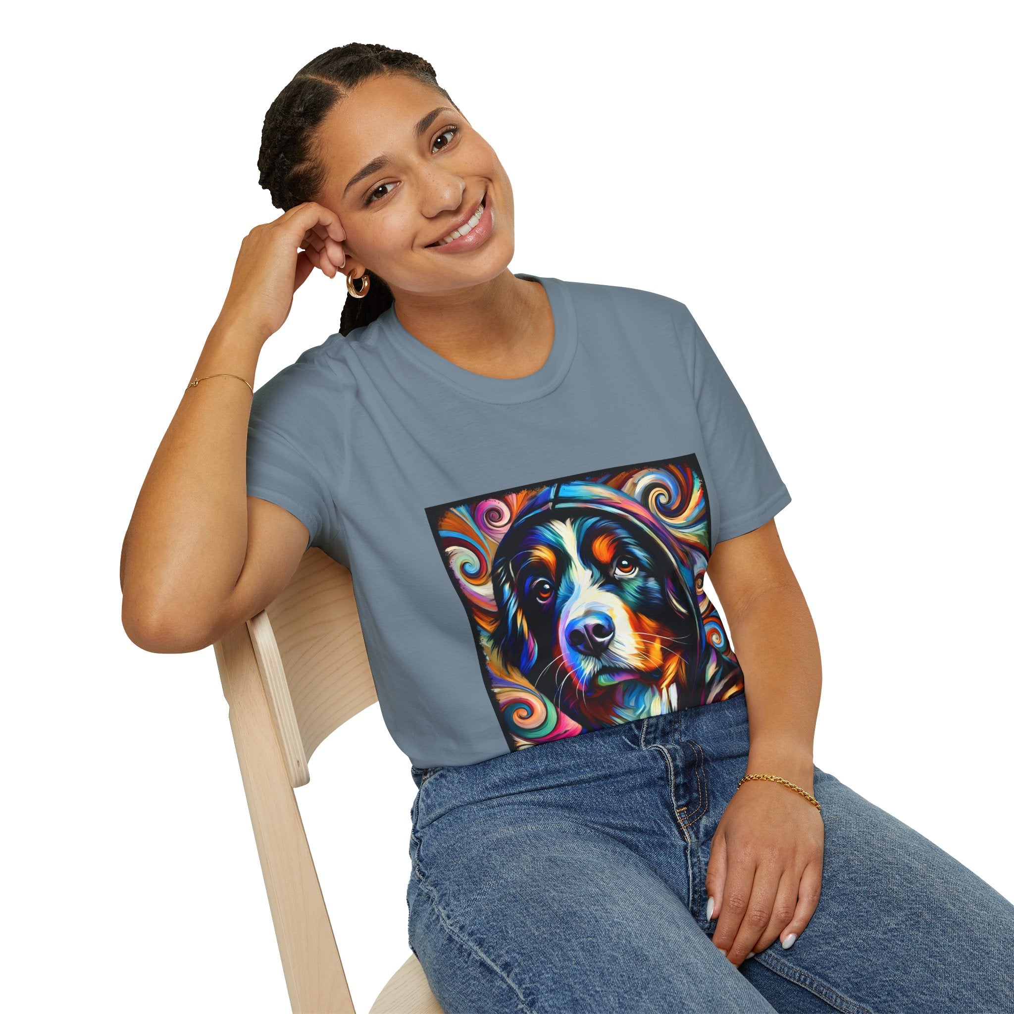 Bernese Mountain Dog Relaxed Swirl | Unisex Dog T-Shirt
