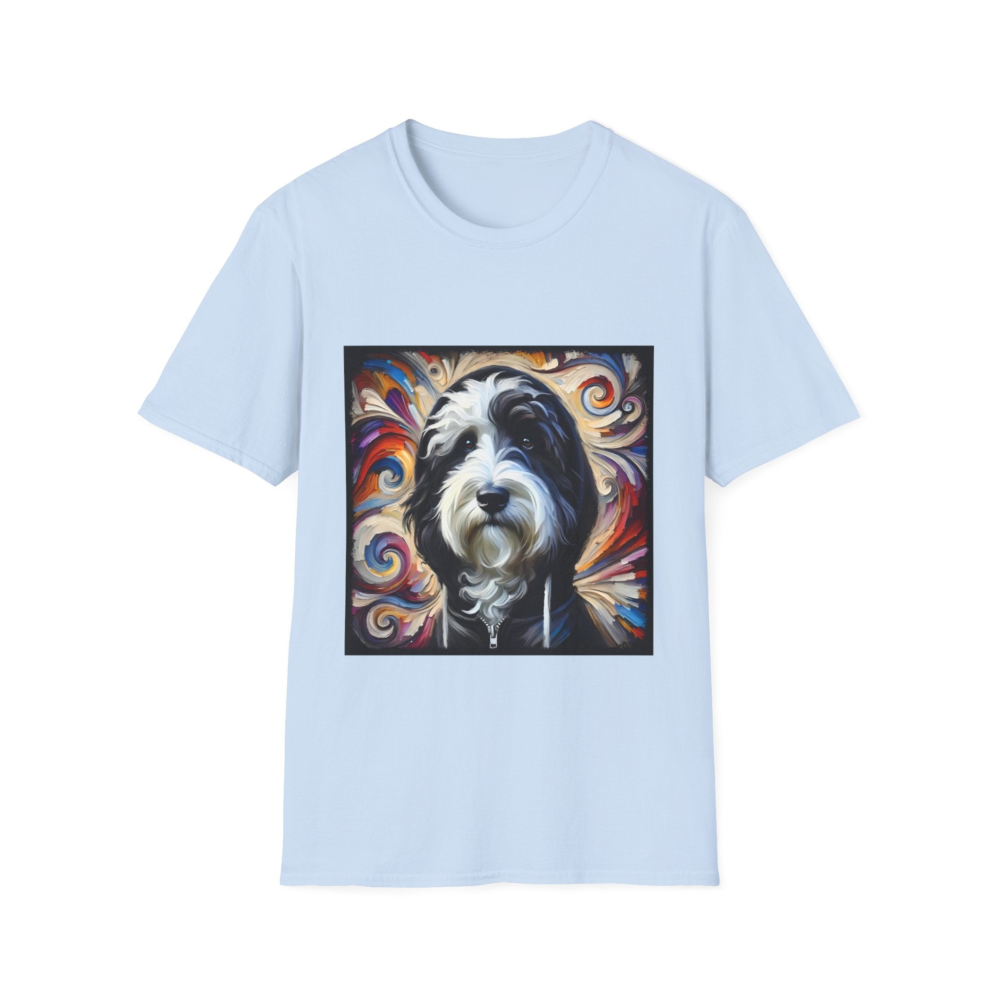 Sheepadoodle Black Hoodie Swirl | Unisex Dog T-Shirt