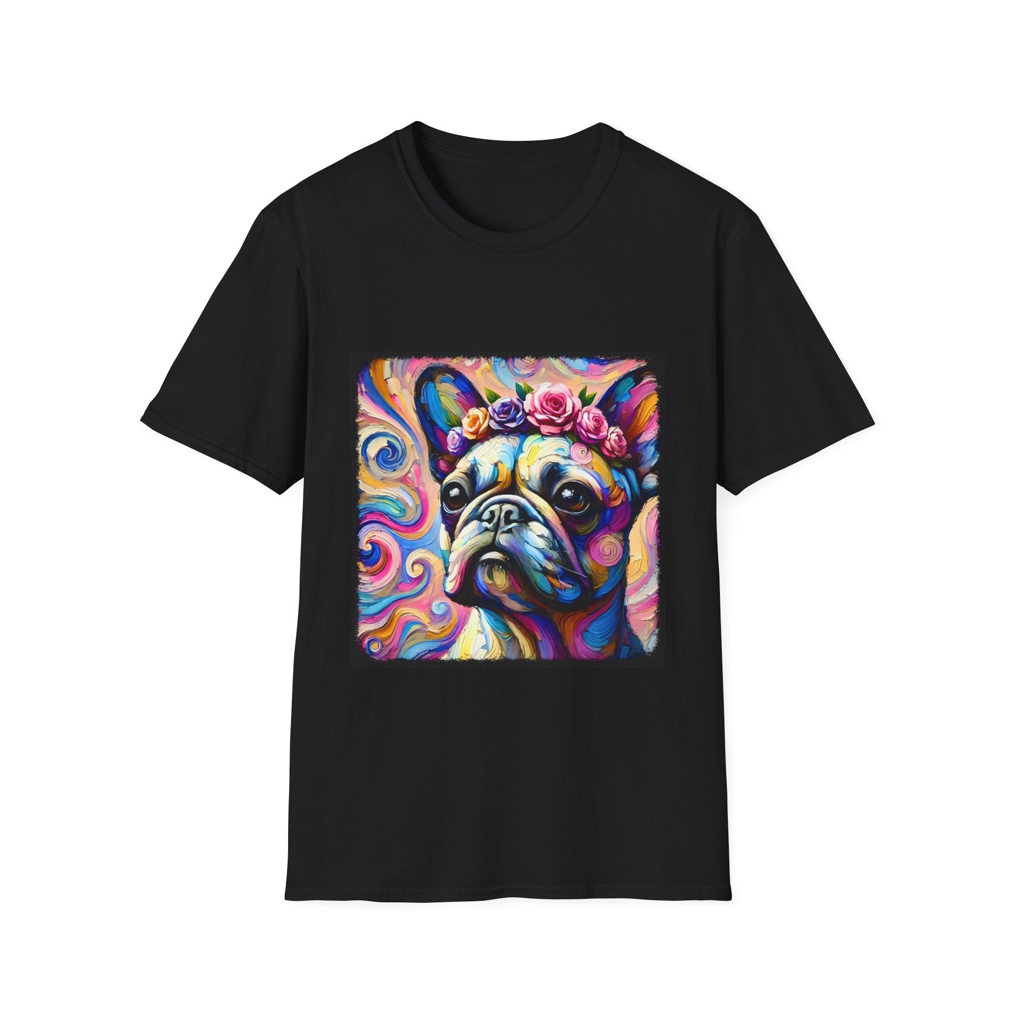 French Bulldog Rose Crown Swirl | Unisex Dog T-Shirt