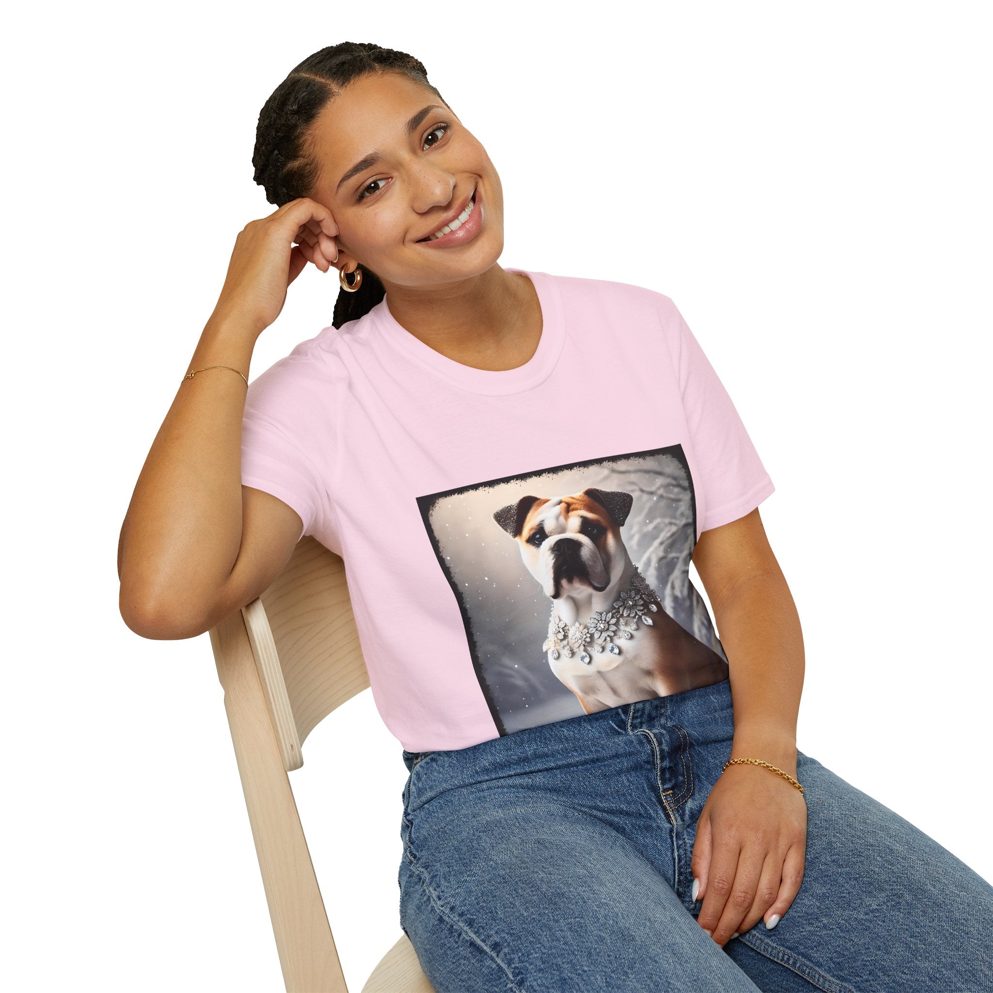 Bulldog Snow Princess Classic | Unisex Dog T-Shirt