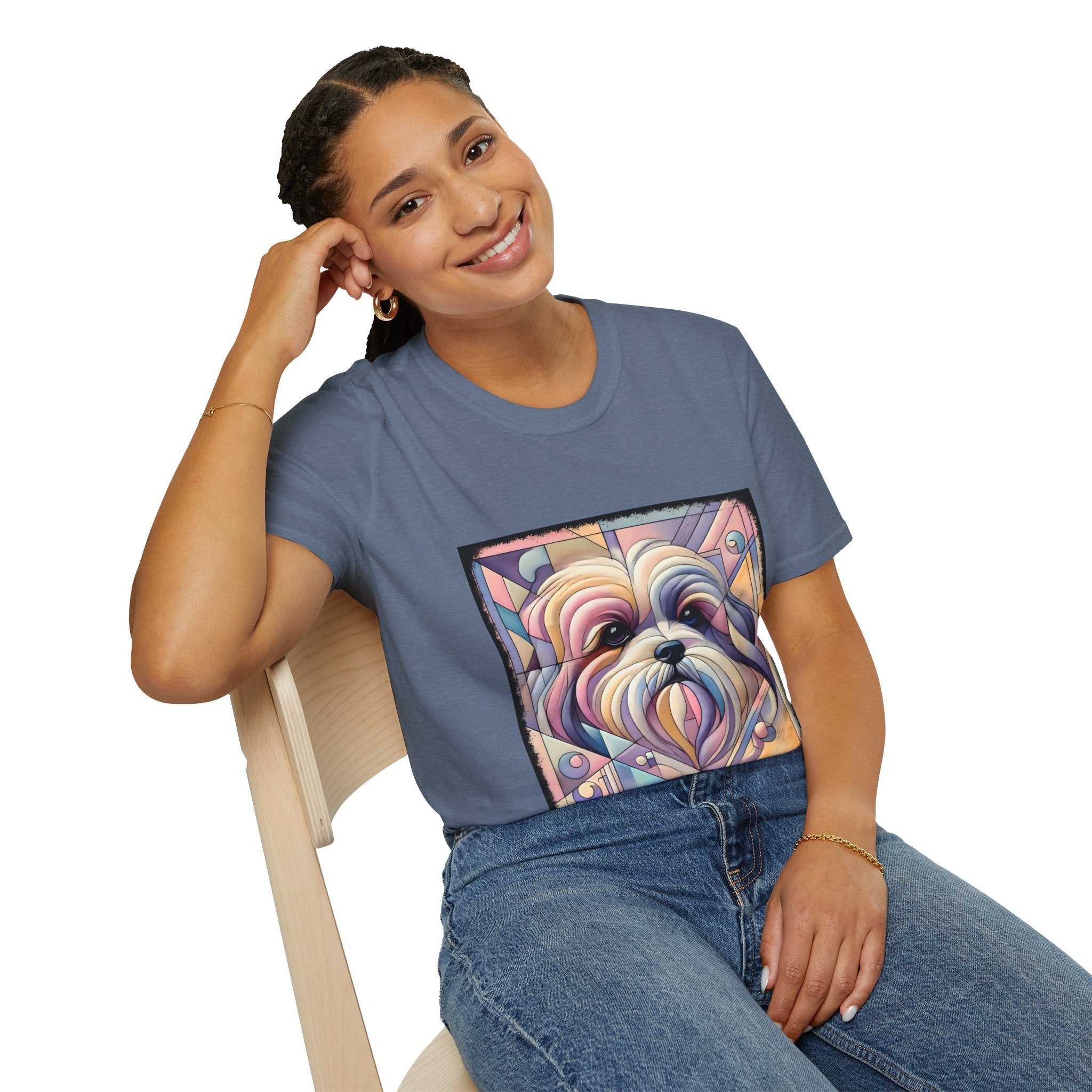 Lhasa Apso Pastel Geometric | Unisex Dog T-Shirt