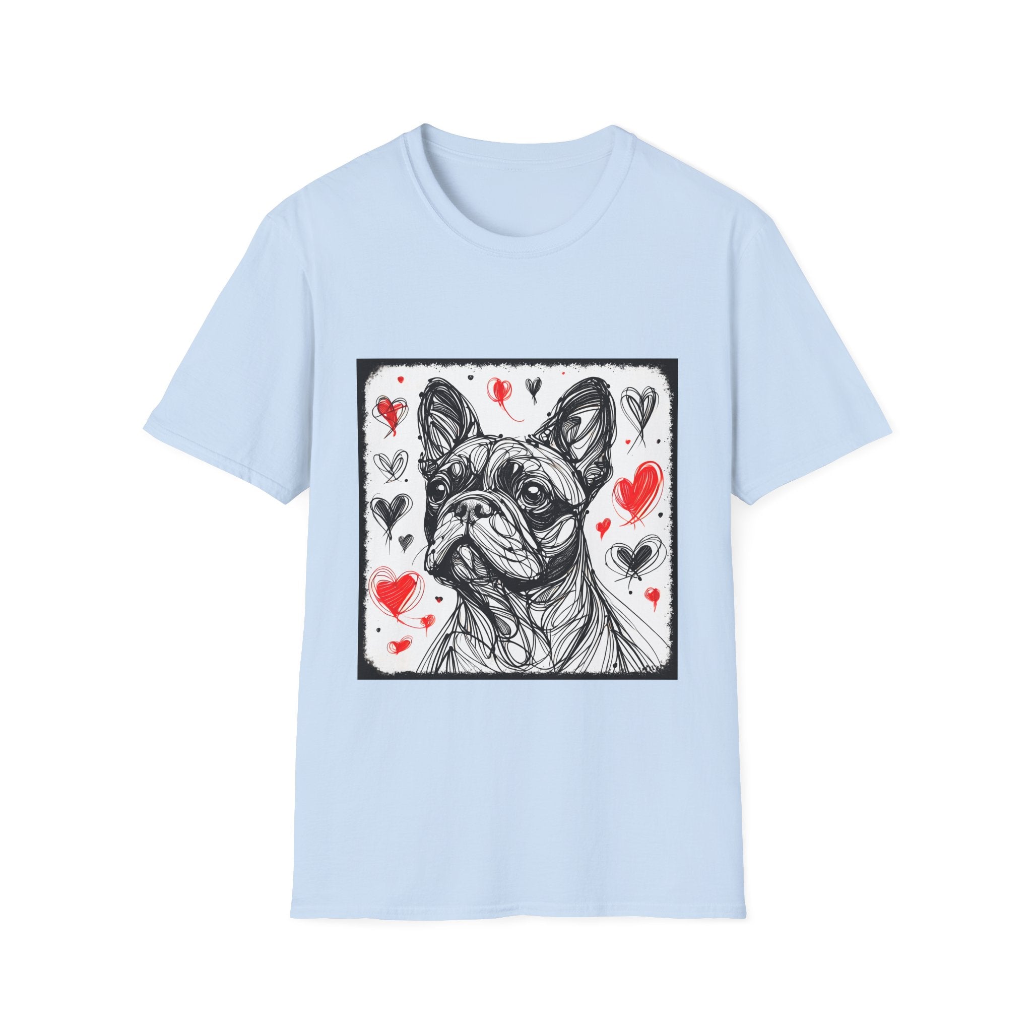 French bulldog Bold Heart Sketch | Unisex Dog T-Shirt