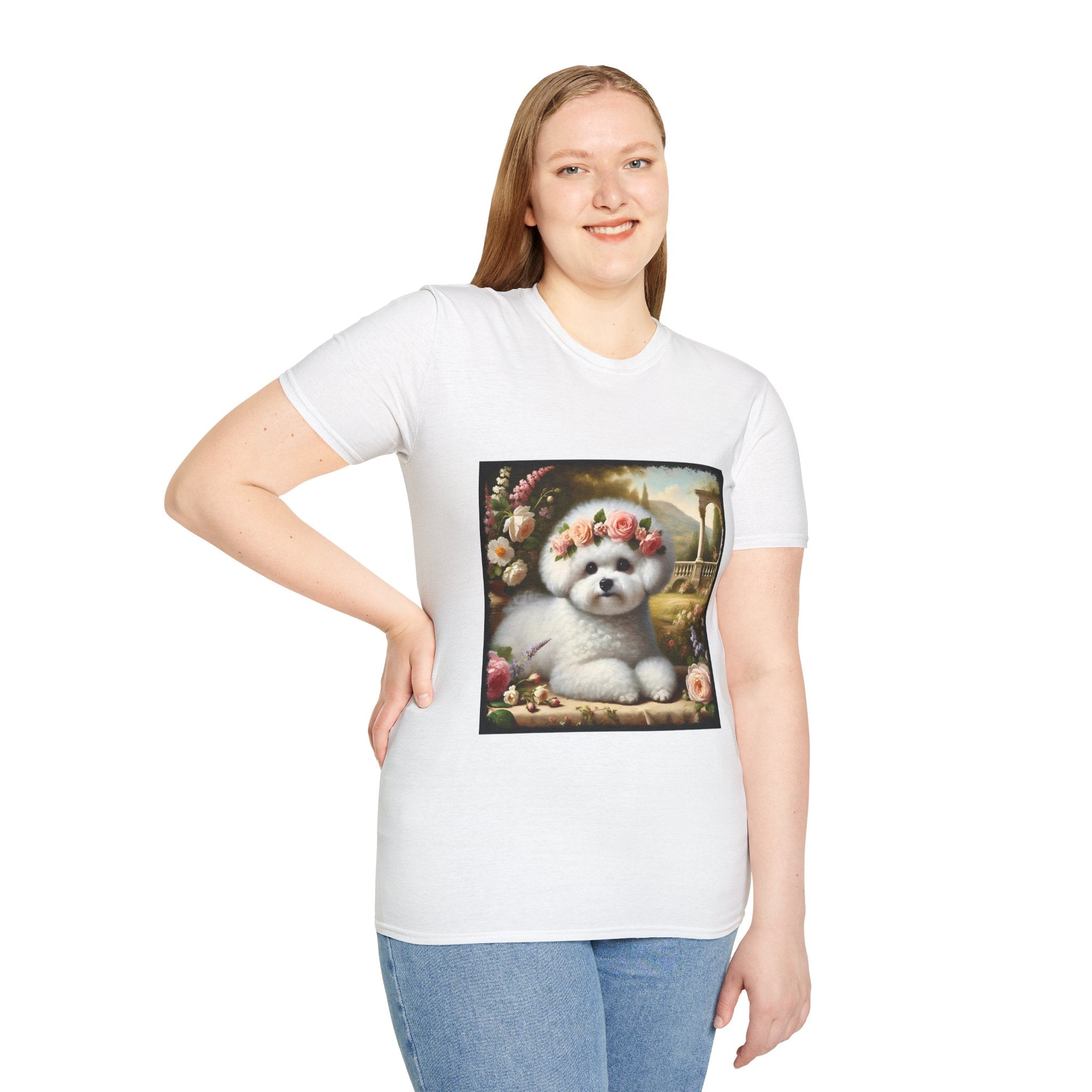 Bichon Frise Rose Pup | Unisex Dog T-Shirt