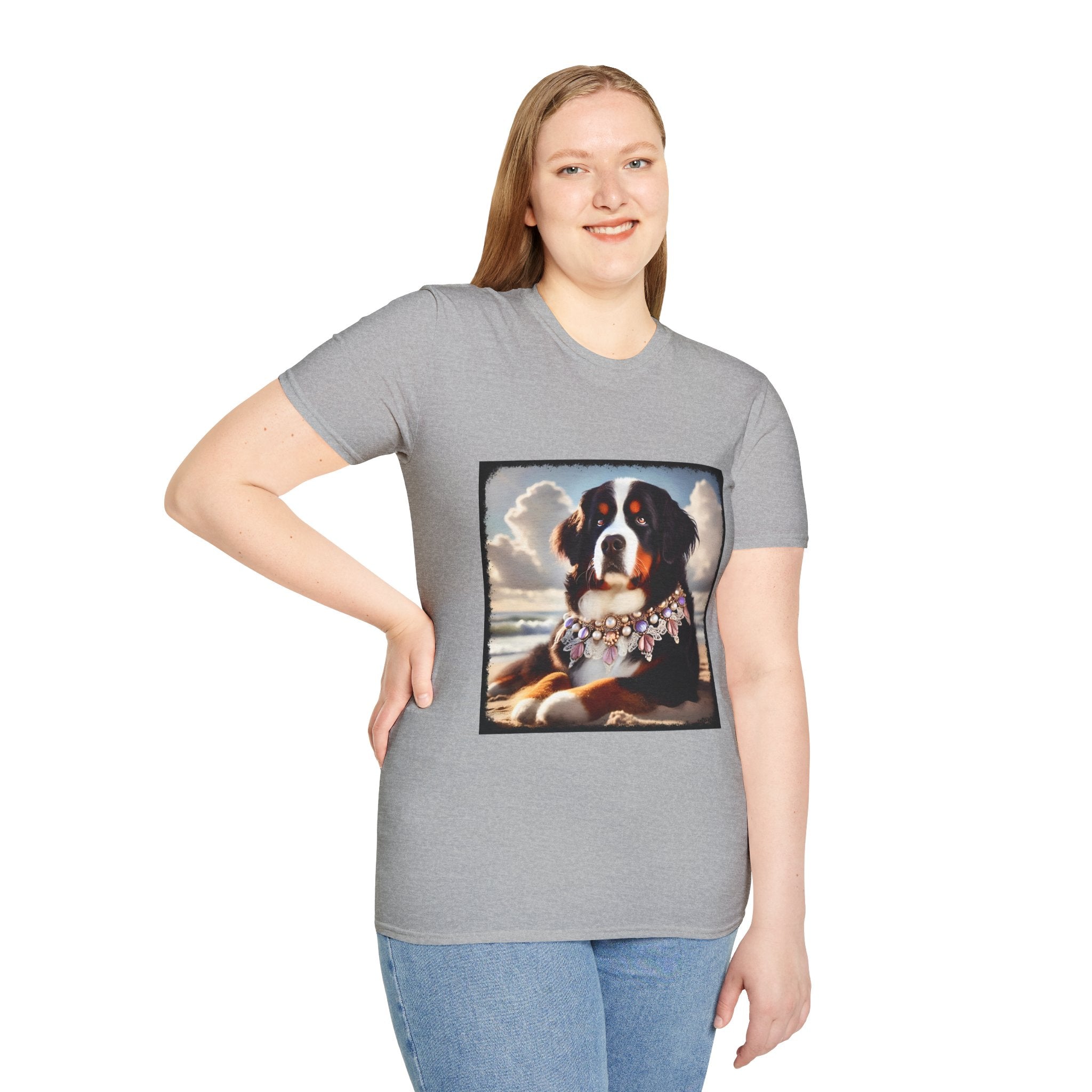 Bernese Mountain Dog Beach Belle | Unisex Dog T-Shirt