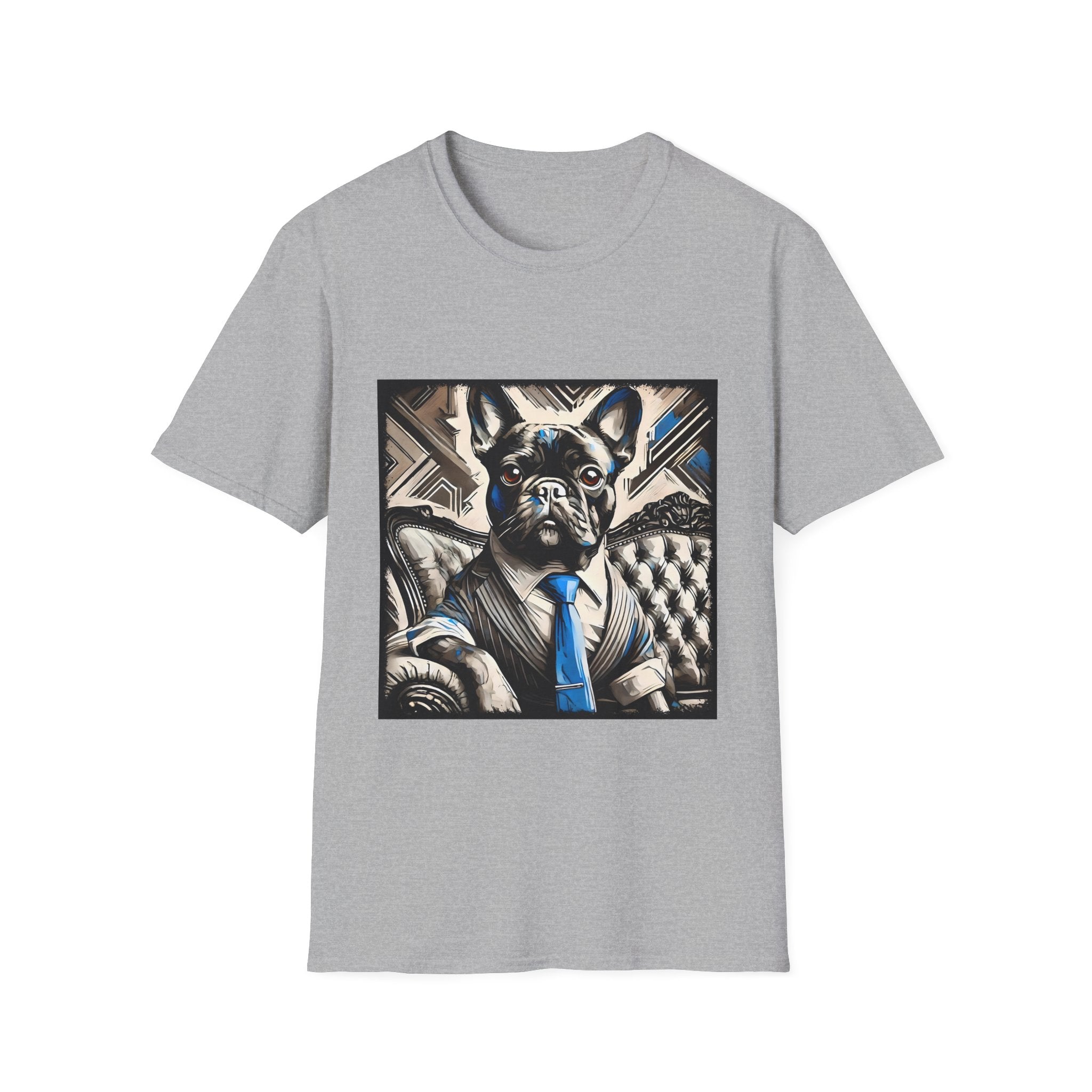 French Bulldog B&W Blue Tie | Unisex Dog T-Shirt