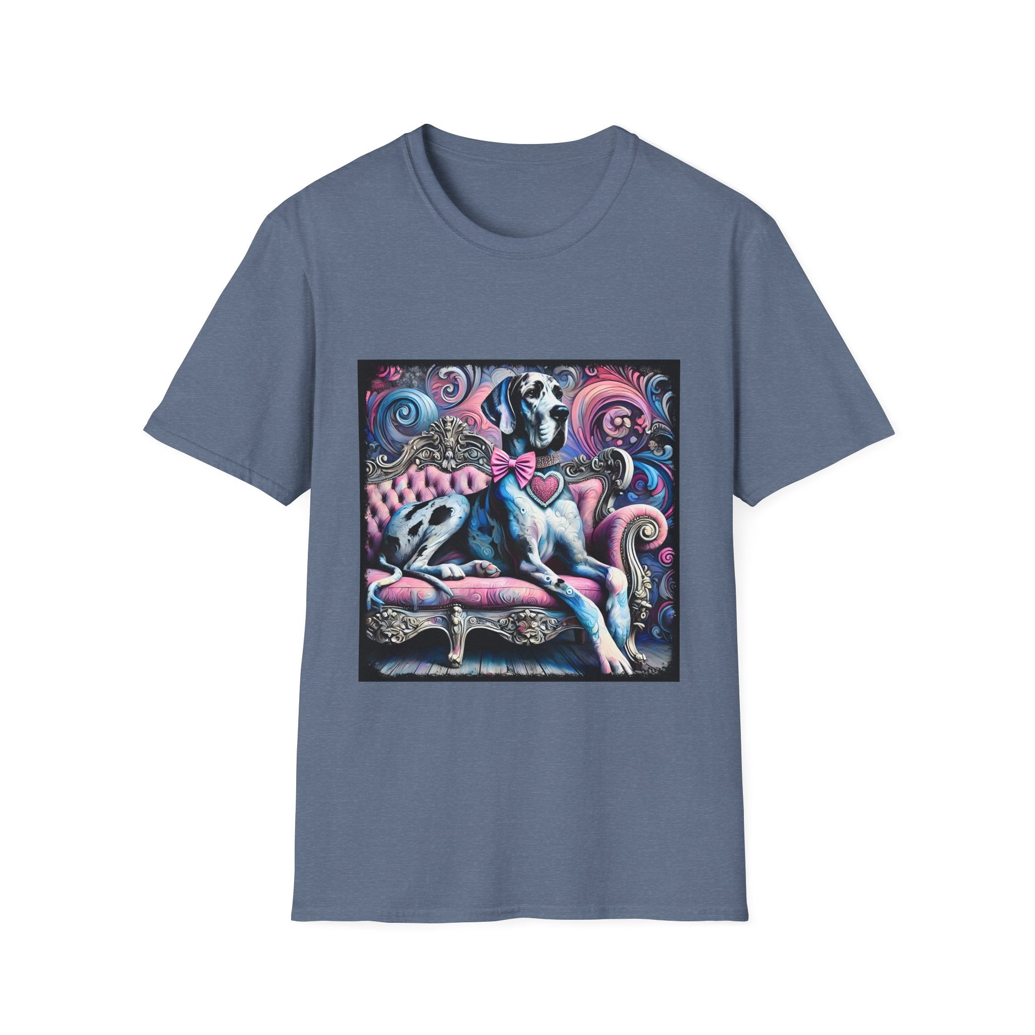 Great Dane Purple Heart Swirl | Unisex Dog T-Shirt