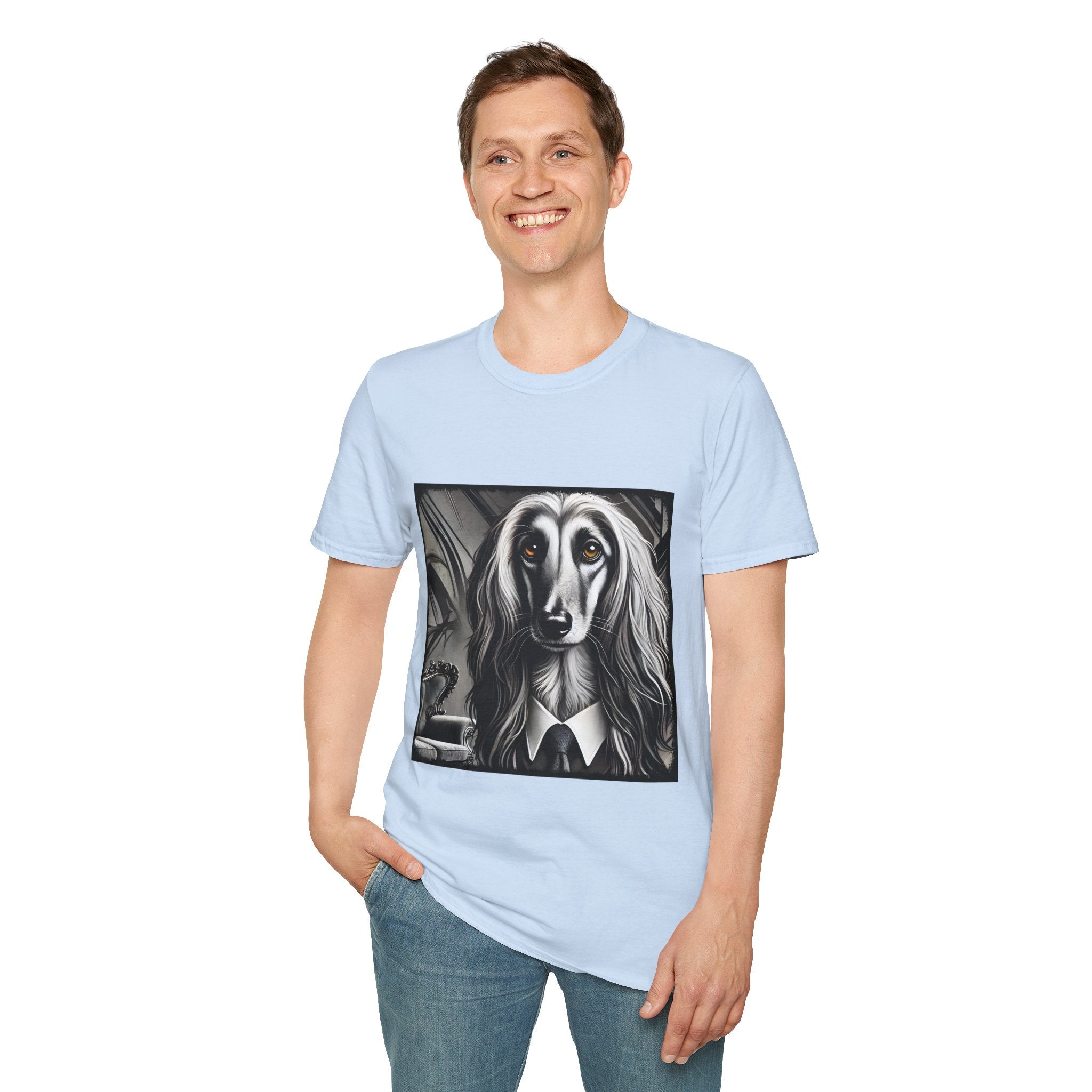 Afghan Hound B&W Bold Eyes | Unisex Dog T-Shirt