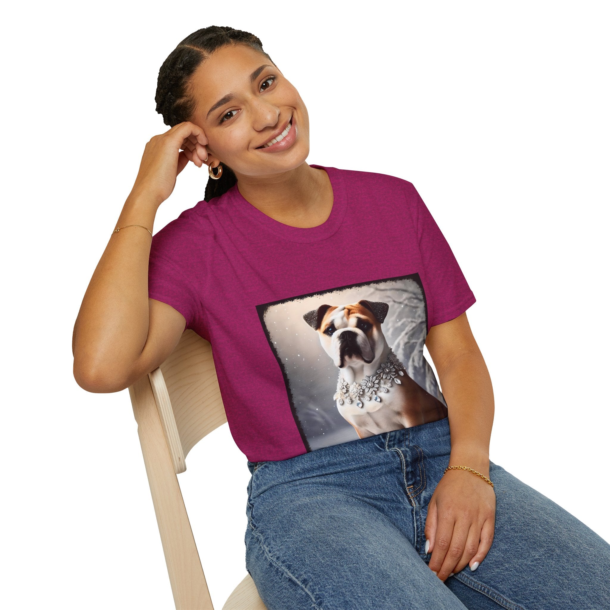 Bulldog Snow Princess Classic | Unisex Dog T-Shirt