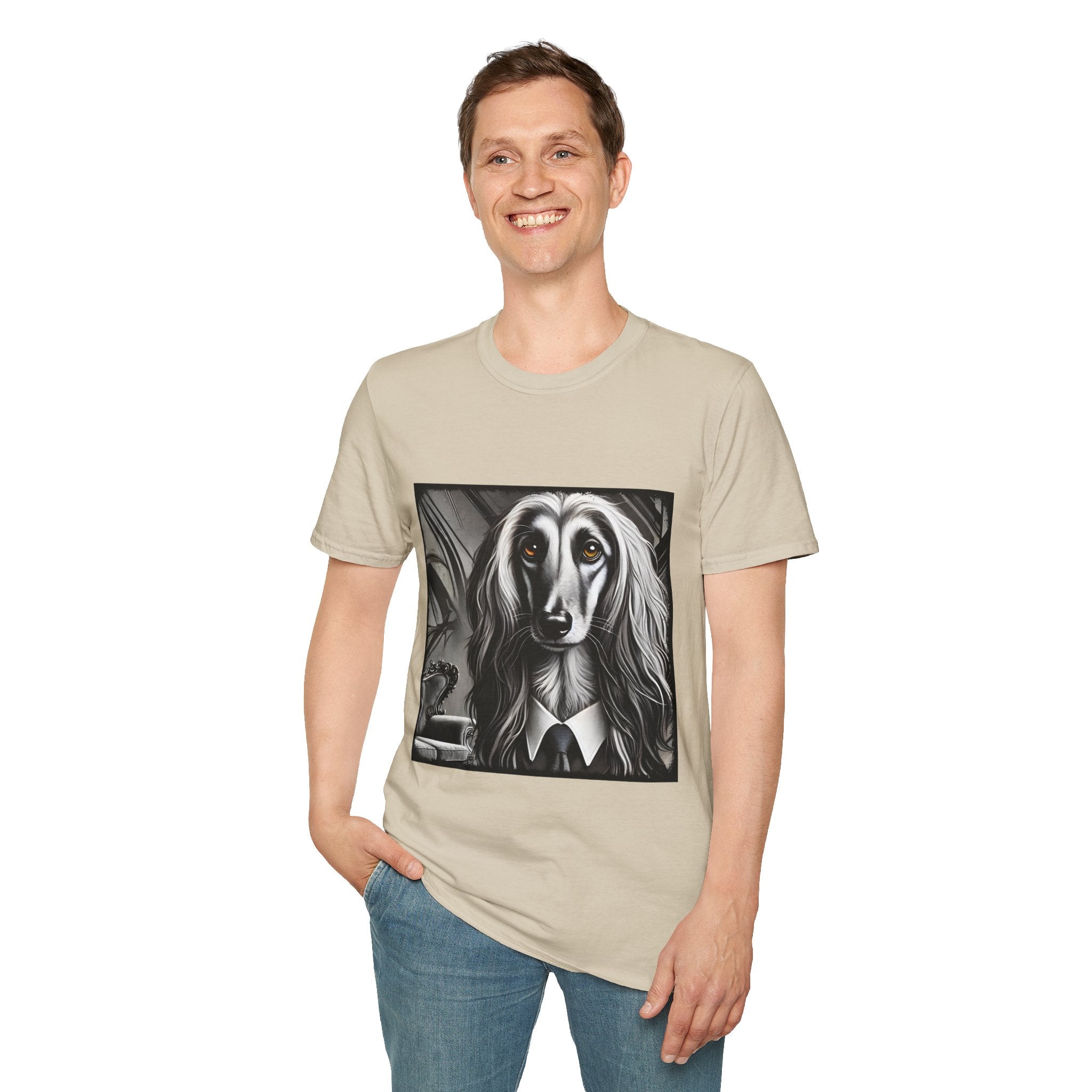 Afghan Hound B&W Bold Eyes | Unisex Dog T-Shirt