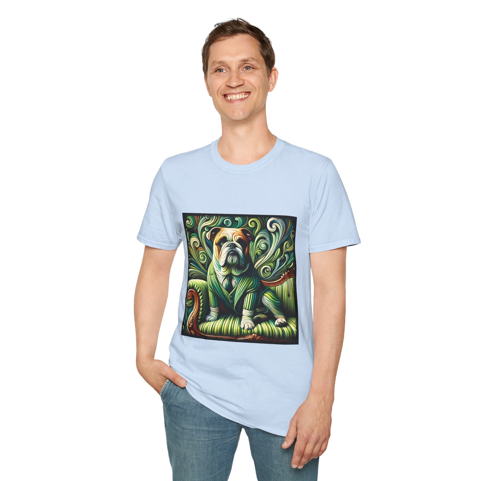 Bulldog Green Swirl | Unisex Dog T-Shirt
