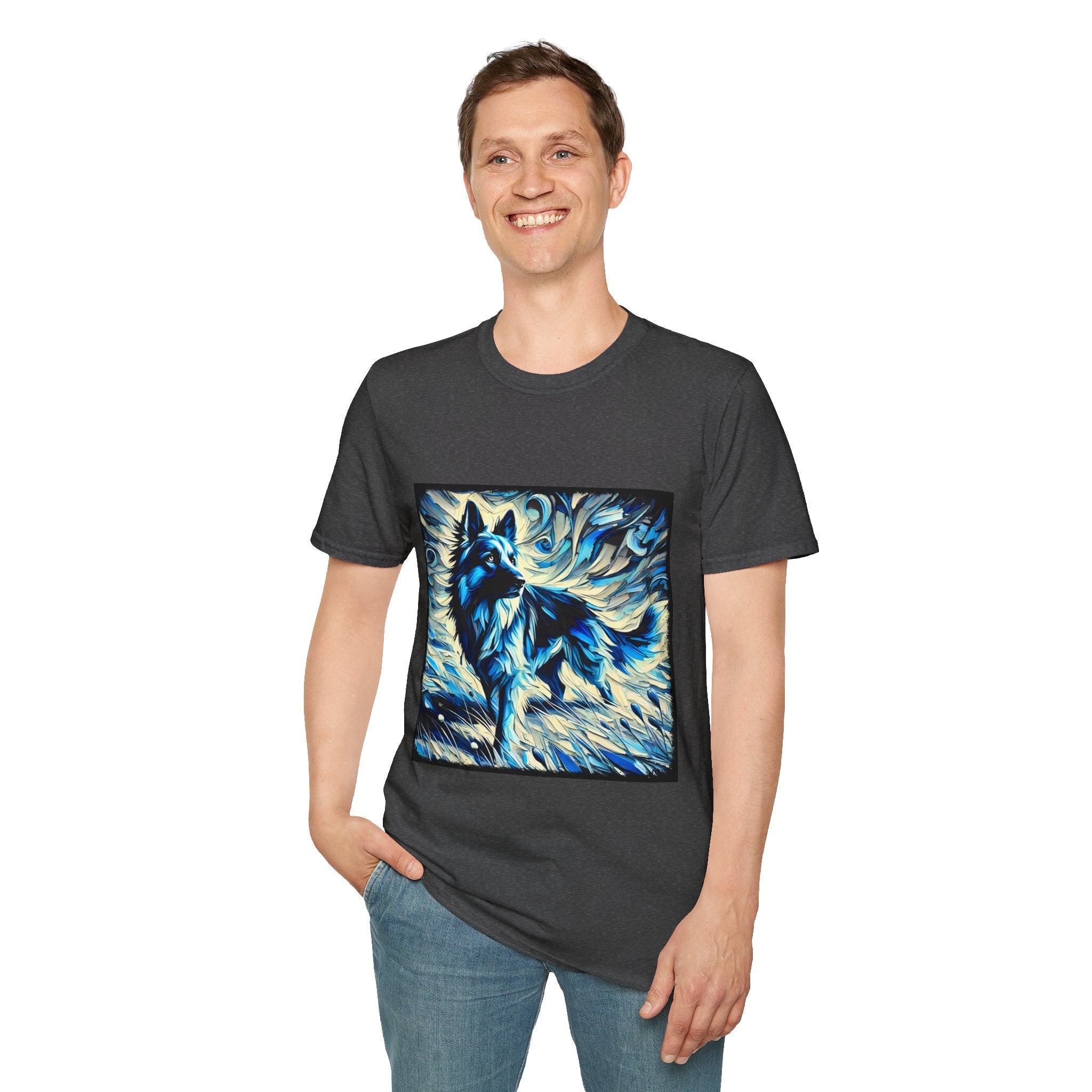 German Shepherd Blue Winter Swirl | Unisex Dog T-Shirt