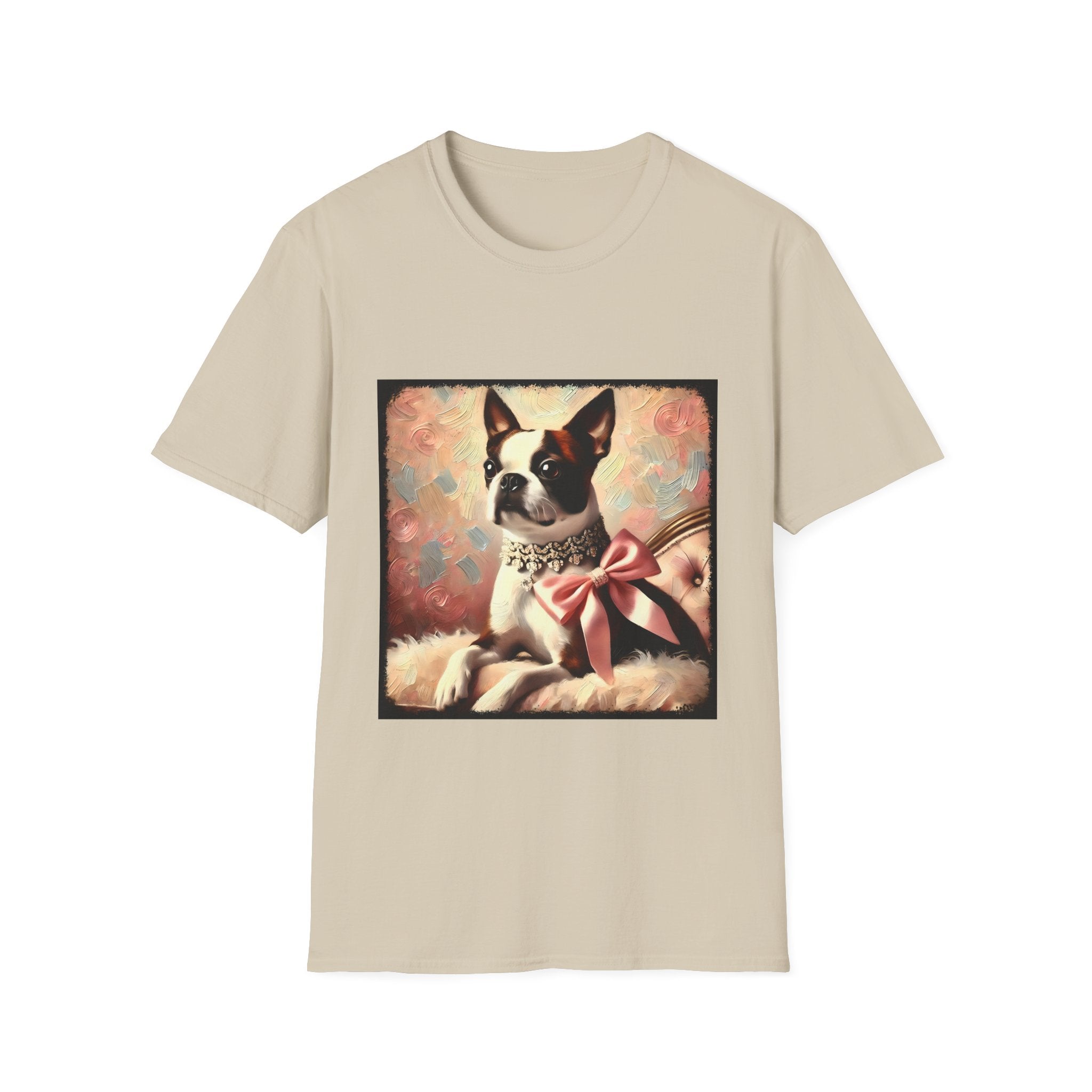 Boston Terrier Pink Bow Classic | Unisex Dog T-Shirt