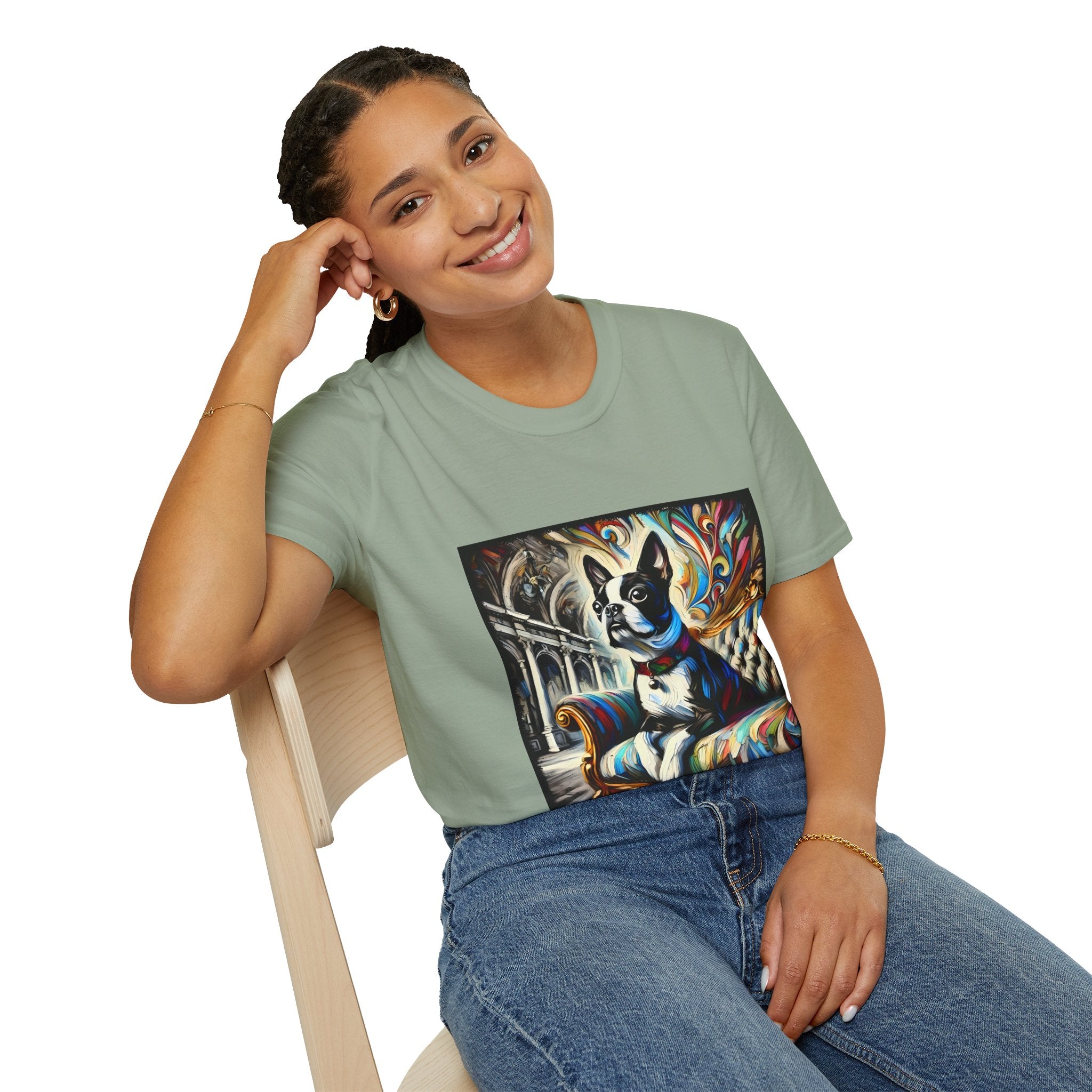 Boston Terrier Bold Swirl | Unisex Dog T-Shirt