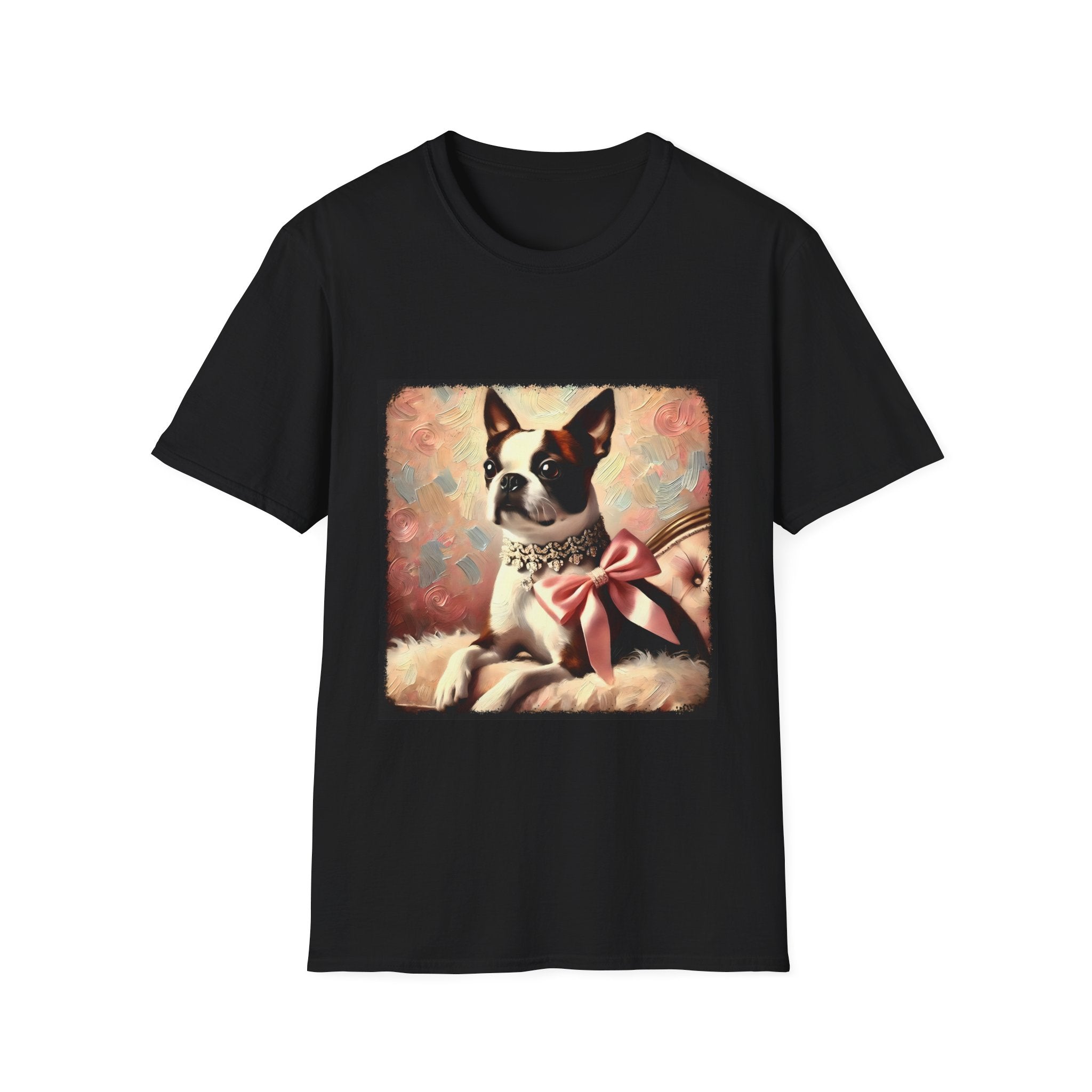 Boston Terrier Pink Bow Classic | Unisex Dog T-Shirt