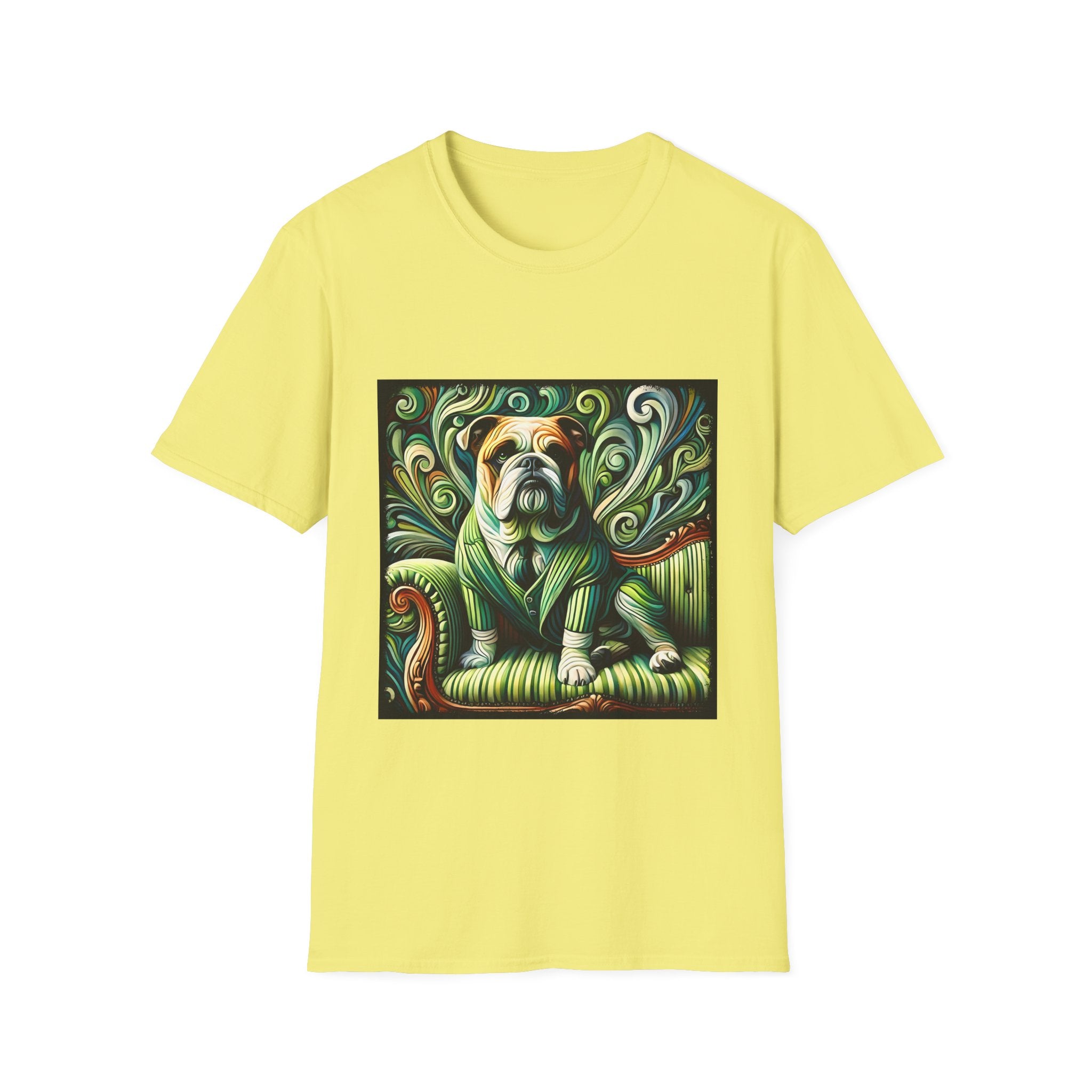 Bulldog Green Swirl | Unisex Dog T-Shirt