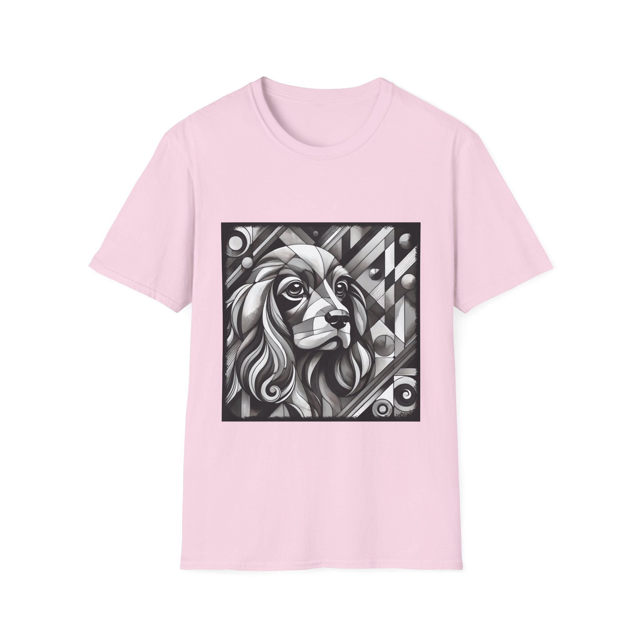 Cocker Spaniel B&W Bold Geometric | Unisex Dog T-Shirt