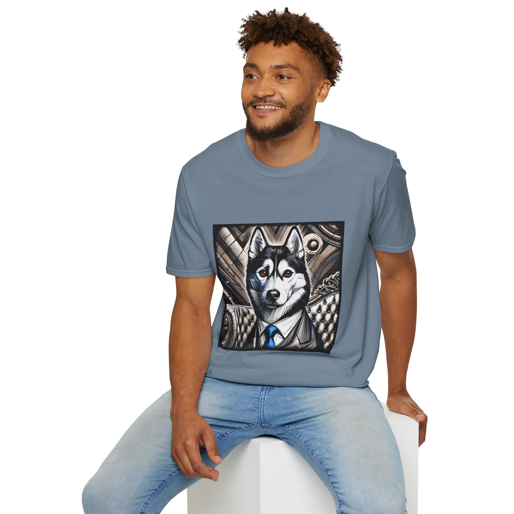 Siberian Husky B&W Bold Eyes | Unisex Dog T-Shirt